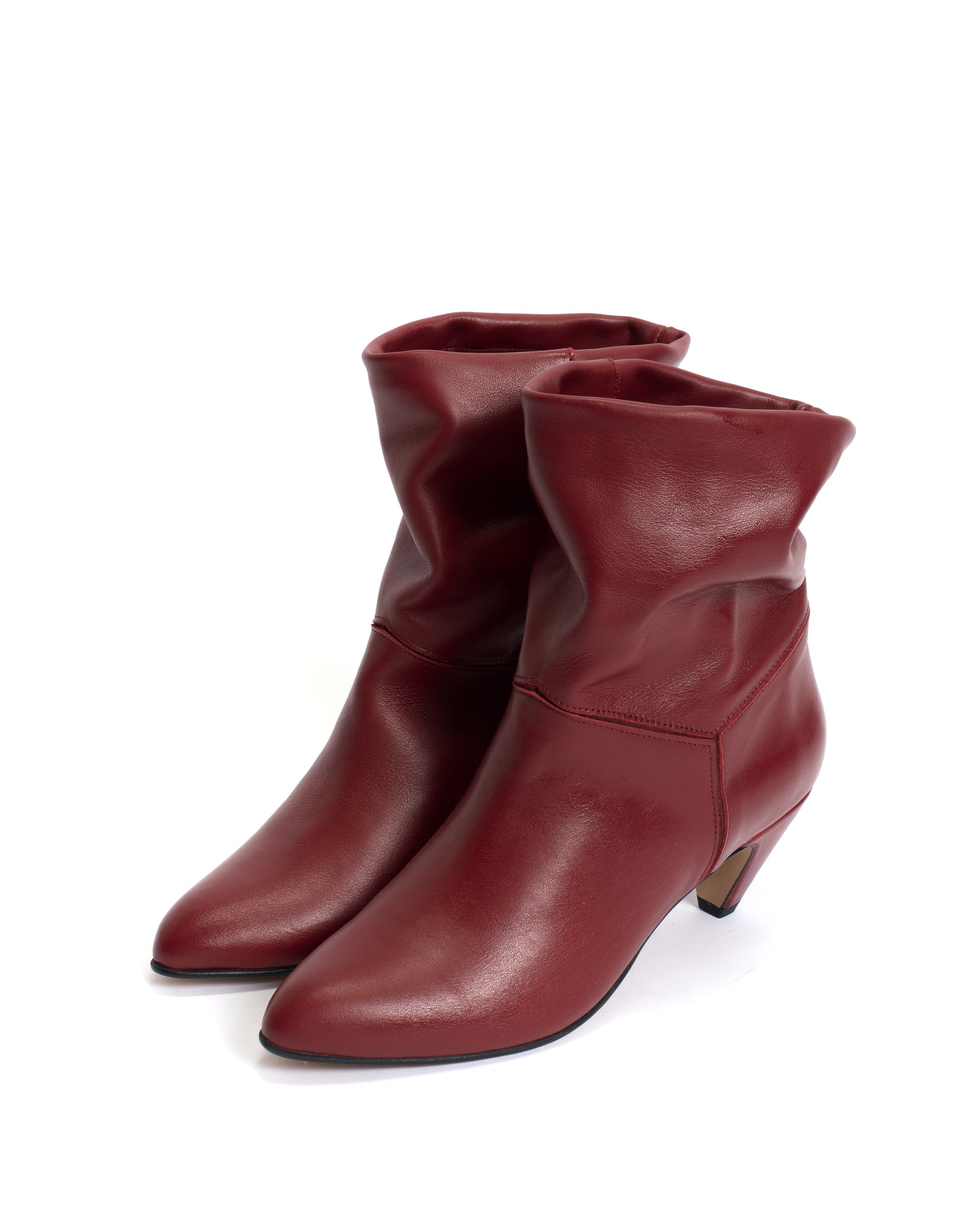 Jassi 50 stiletto Soft calf & suede leather Pomegranate