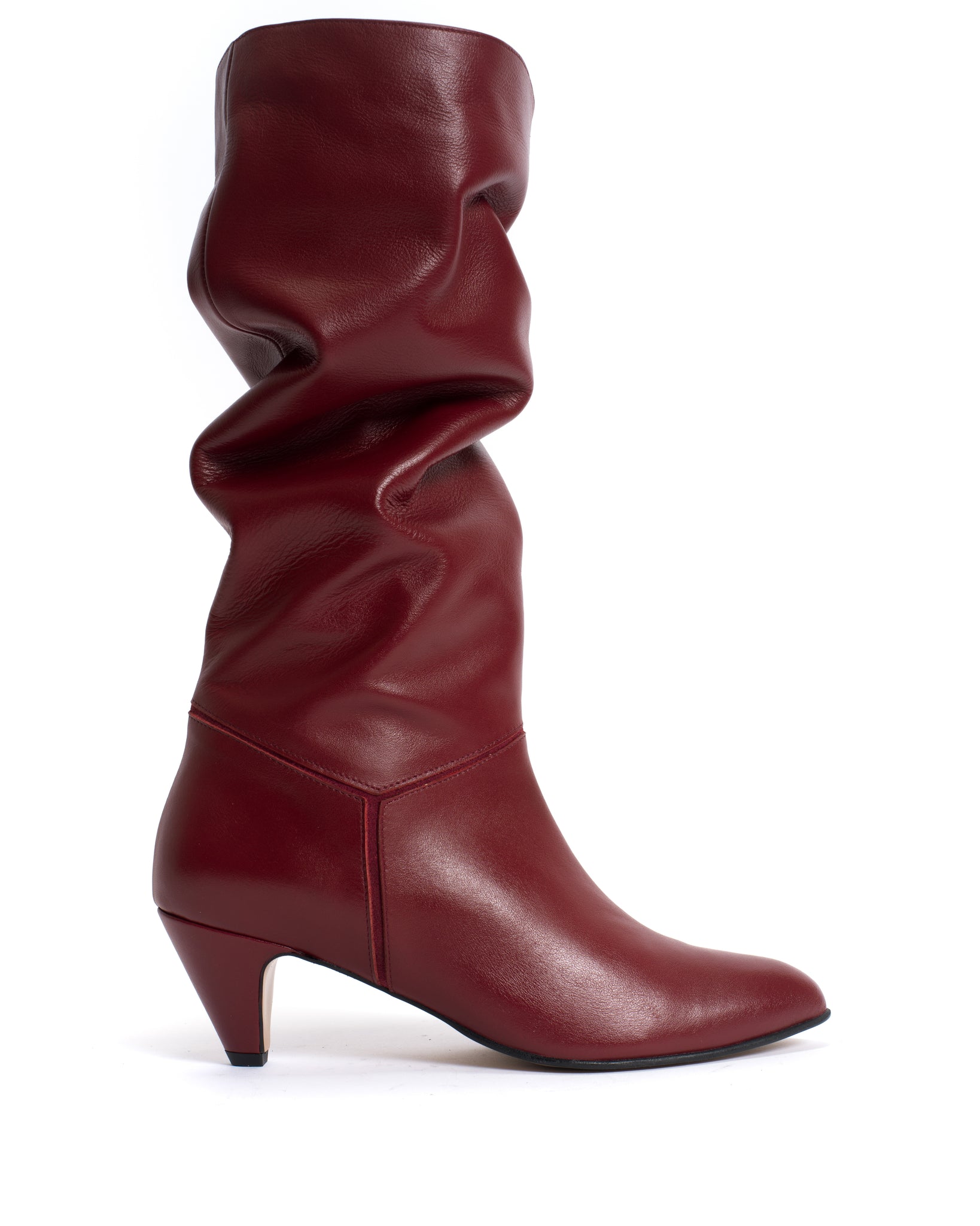 Jasmina 50 stiletto Soft calf & suede leather Pomegranate