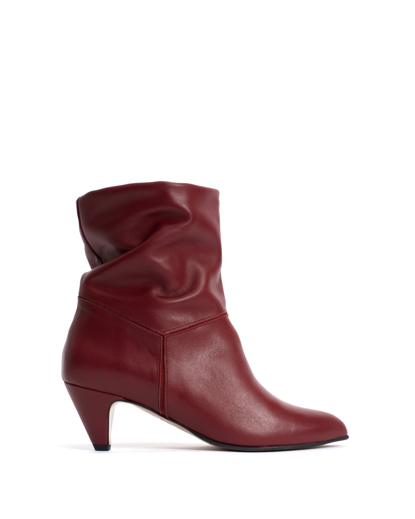 Jassi 50 stiletto Soft calf & suede leather Pomegranate