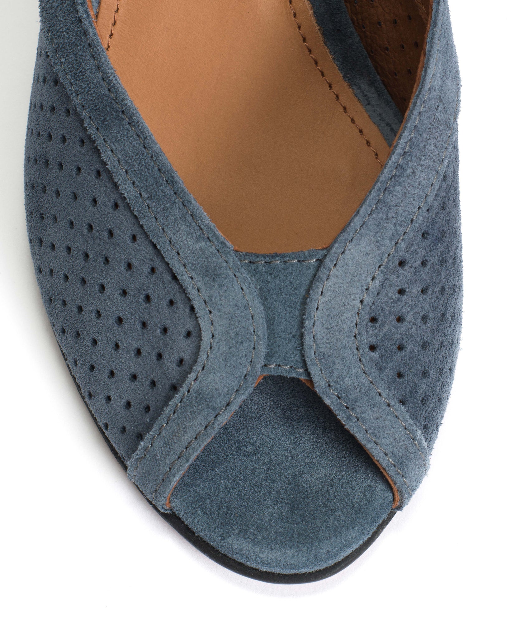 Alania Calf Suede Denim Blue