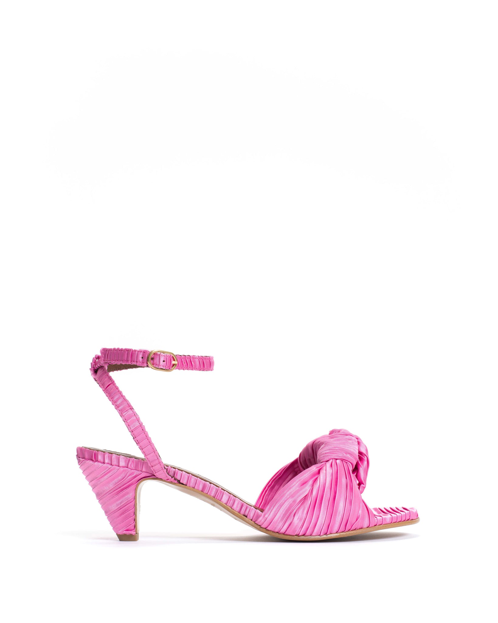 Aliza 50 stiletto Pleated satin Raspberry sorbet