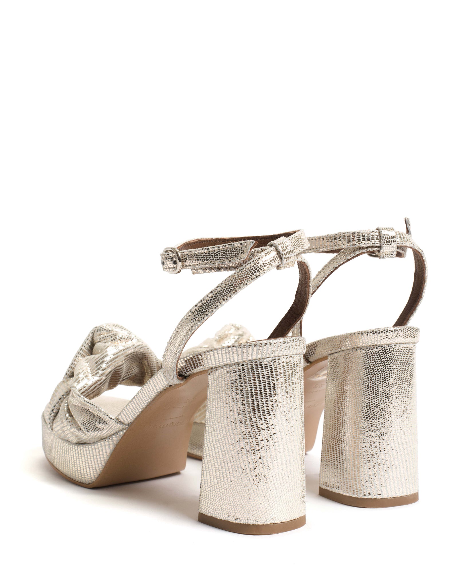 Aliza 85 platform Lizard metallic goat Champagne