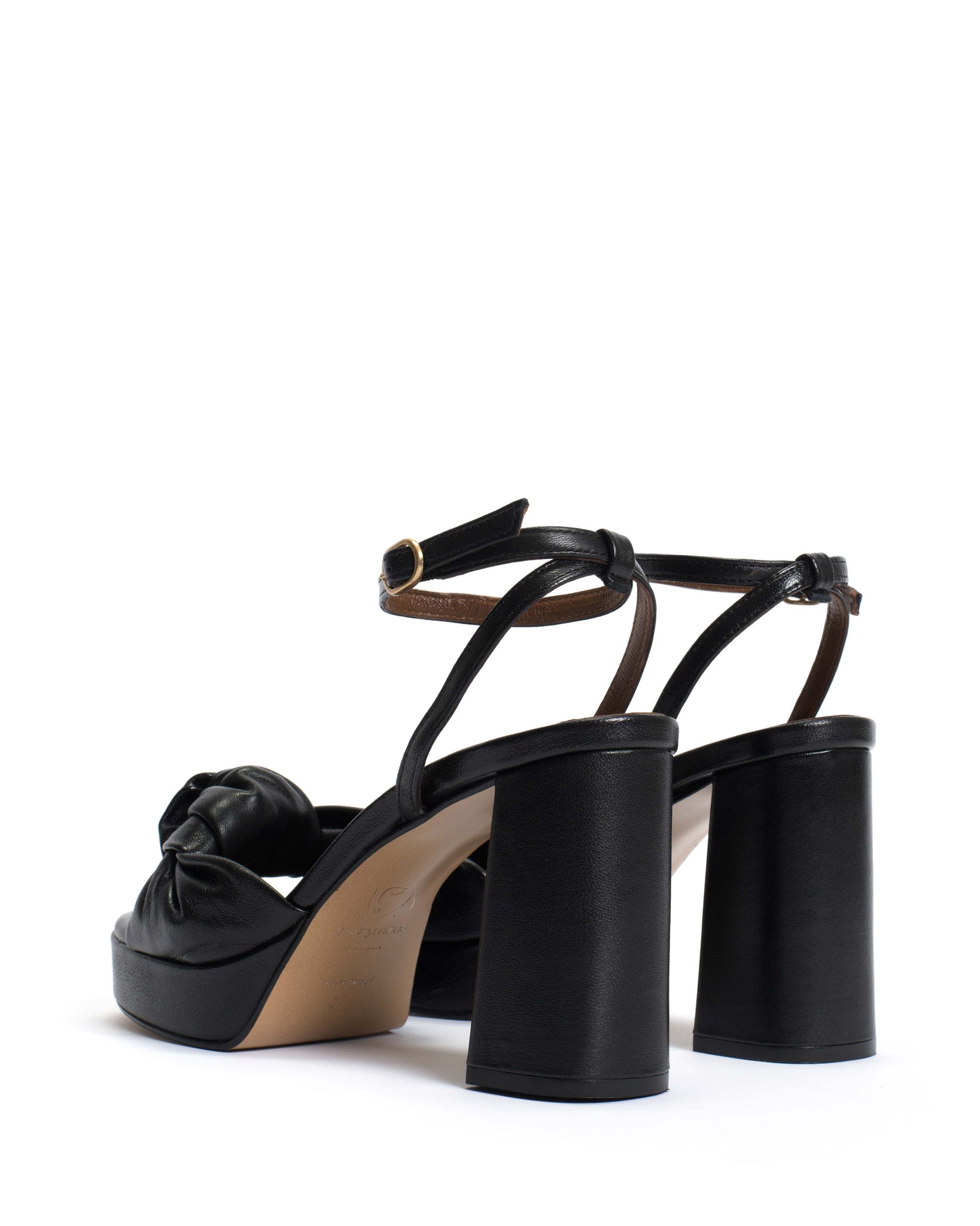 Aliza 85 platform Shiny lamb Black