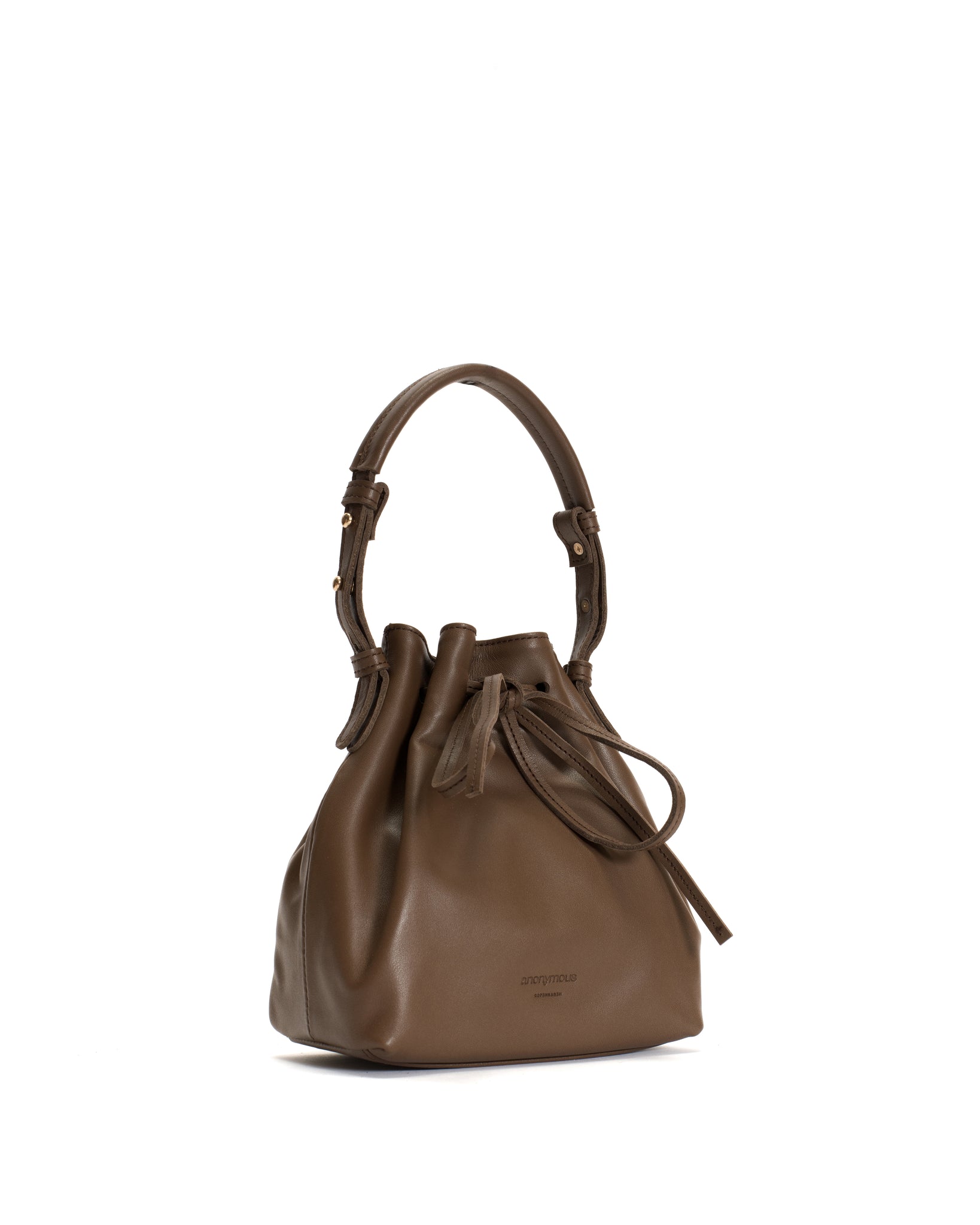 Kacey petite bucket bag Soft calf Dark taupe - Anonymous Copenhagen