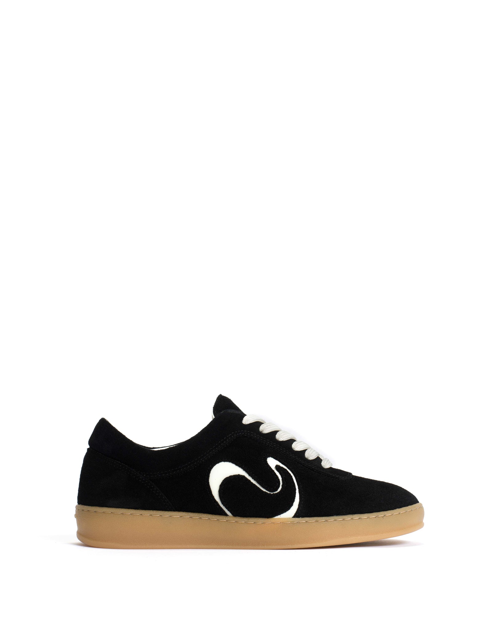 Blaire Calf suede & polished soft calf Black & white sand