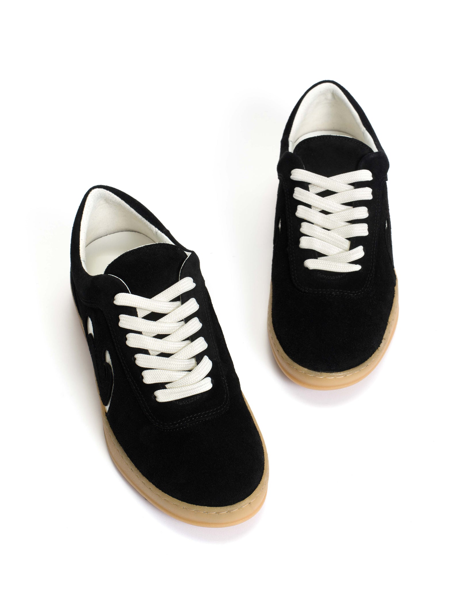 Blaire Calf suede & polished soft calf Black & white sand