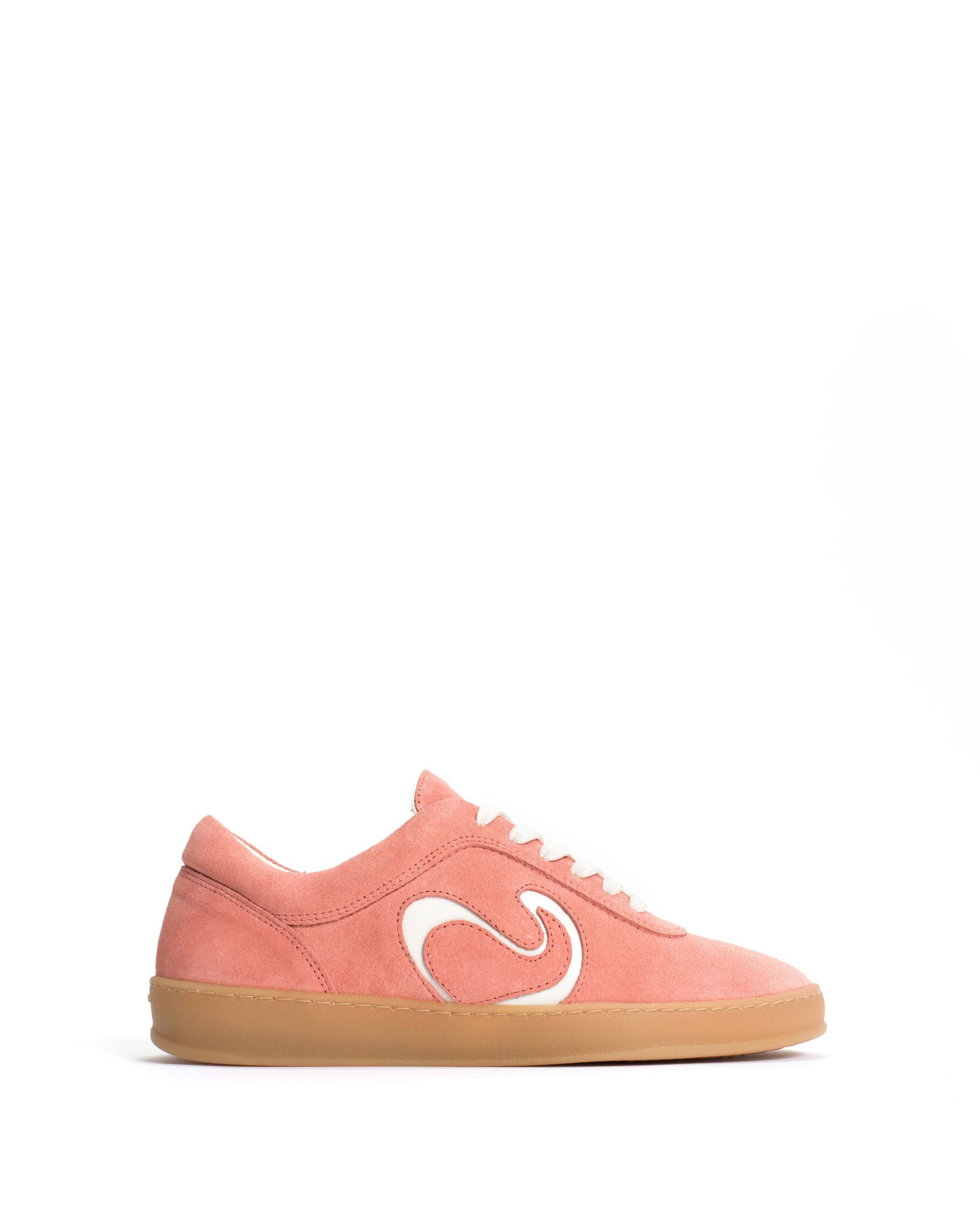 Blaire Calf suede & polished soft calf Coral pink & sand white