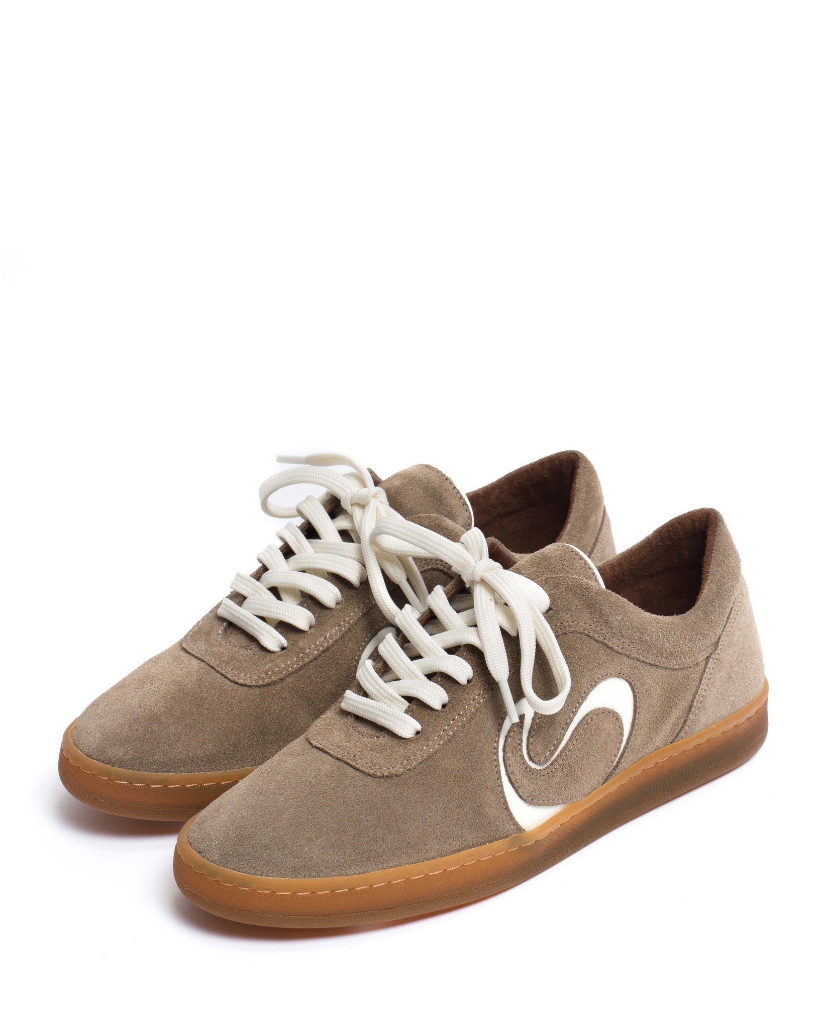 Blaire Calf suede & polished soft calf Mushroom & sand white