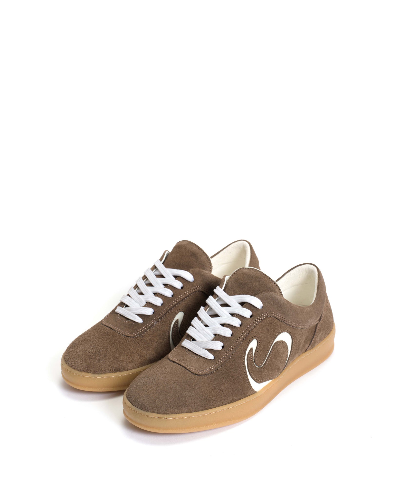 Blaire Calf suede & polished soft calf Mushroom & sand white