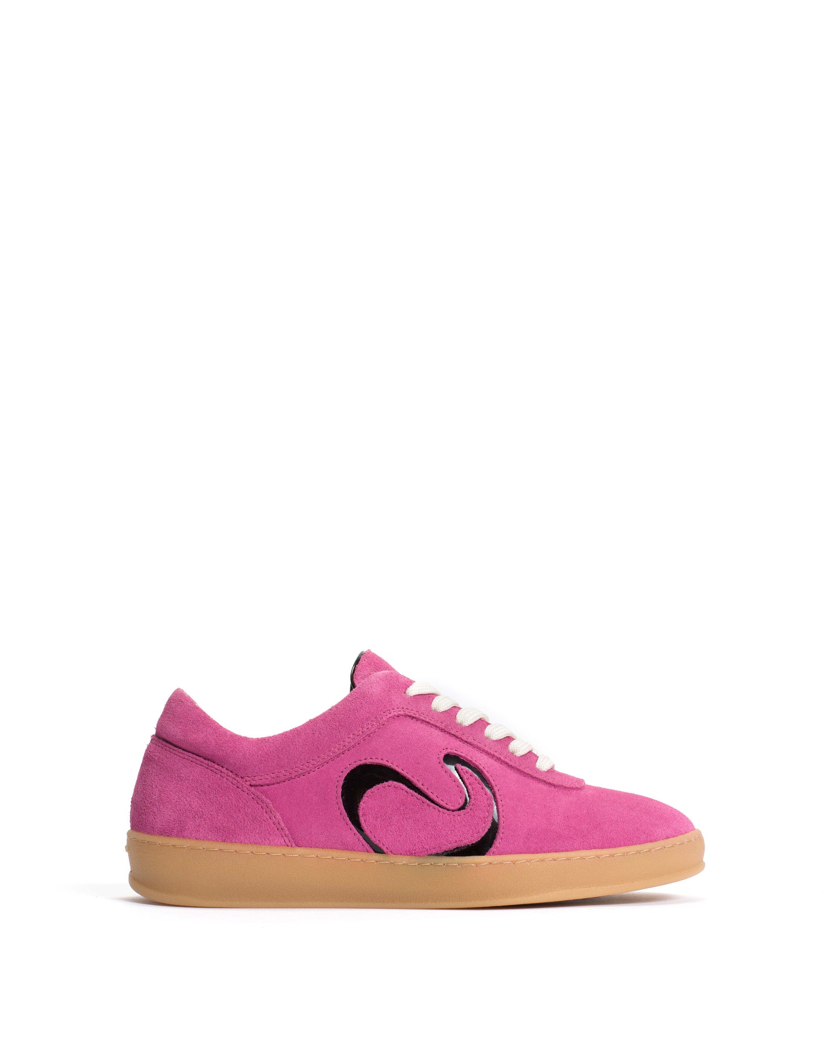 Blaire Calf suede & polished soft calf Raspberry sorbet & black