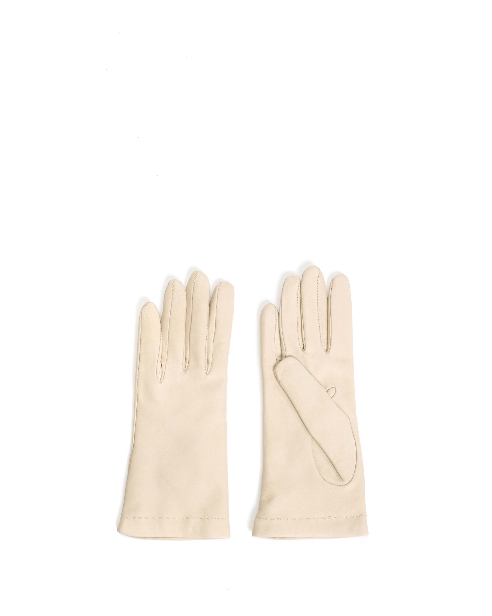 Bridget leather cashmere glove Lamb leather & 100% cashmere Off white & taupe