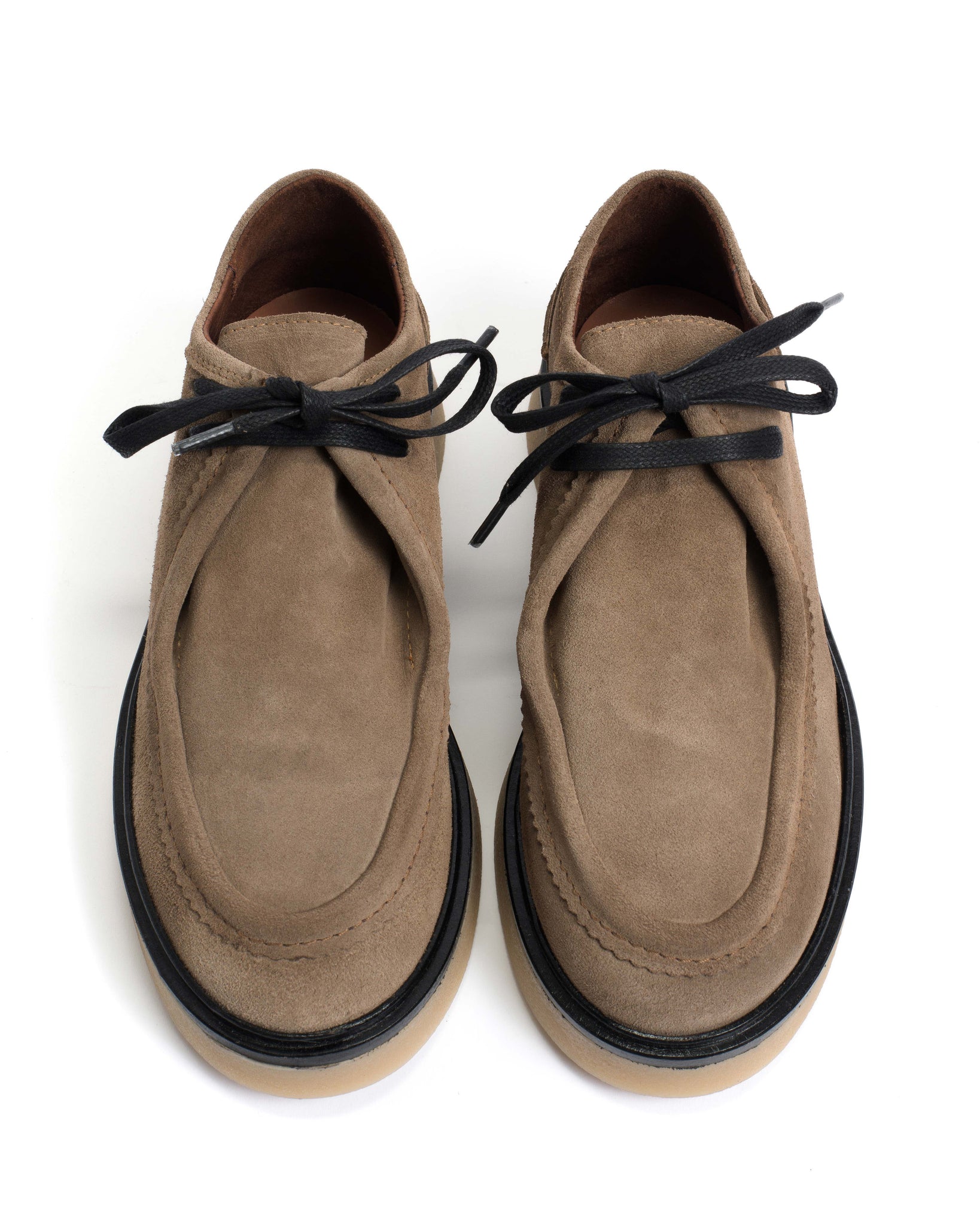 Chez flat platform Calf suede & Sole Mushroom & natural