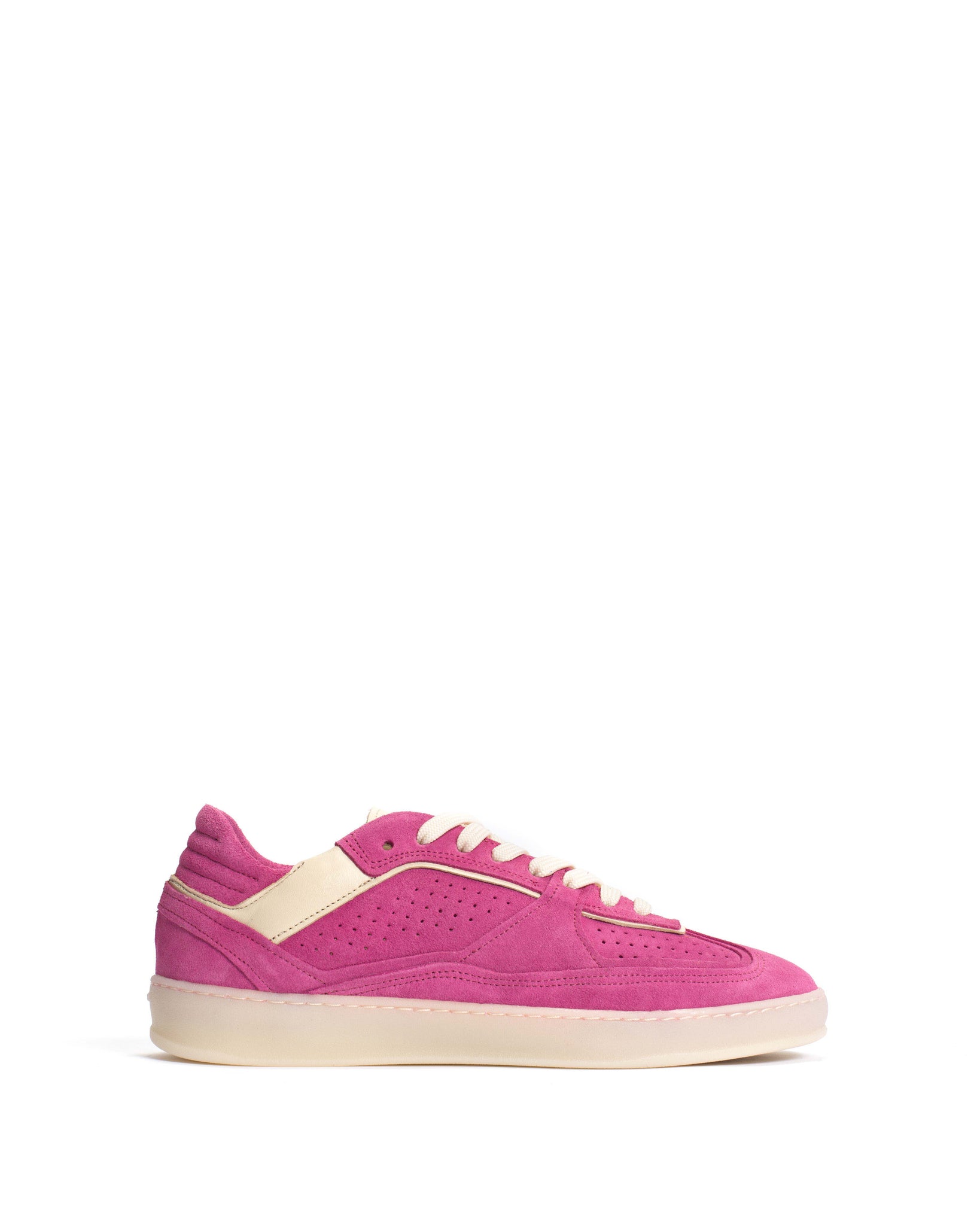 Dabbie Calf suede & sleek leather Raspberry sorbet & white sand