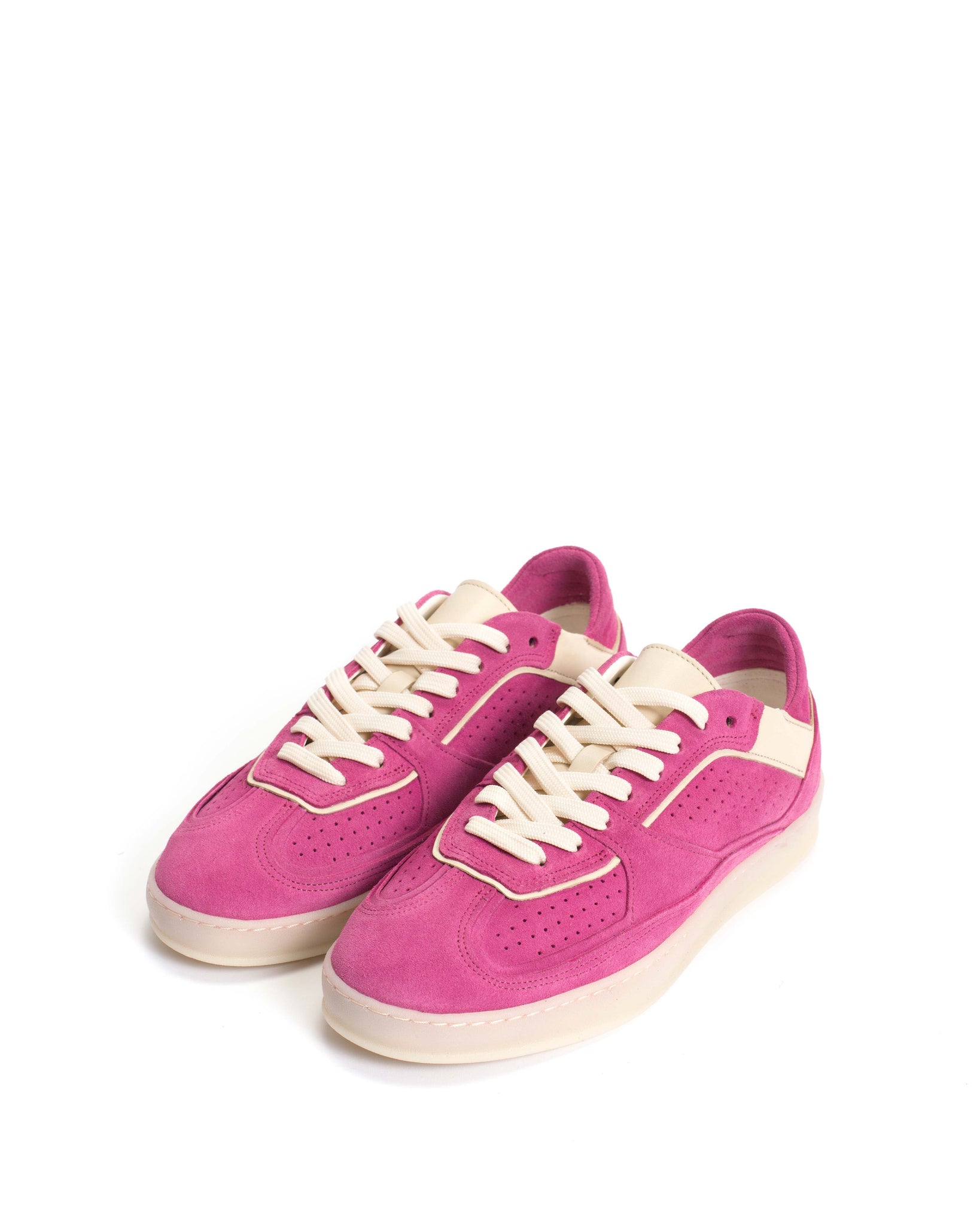 Dabbie Calf suede & sleek leather Raspberry sorbet & white sand