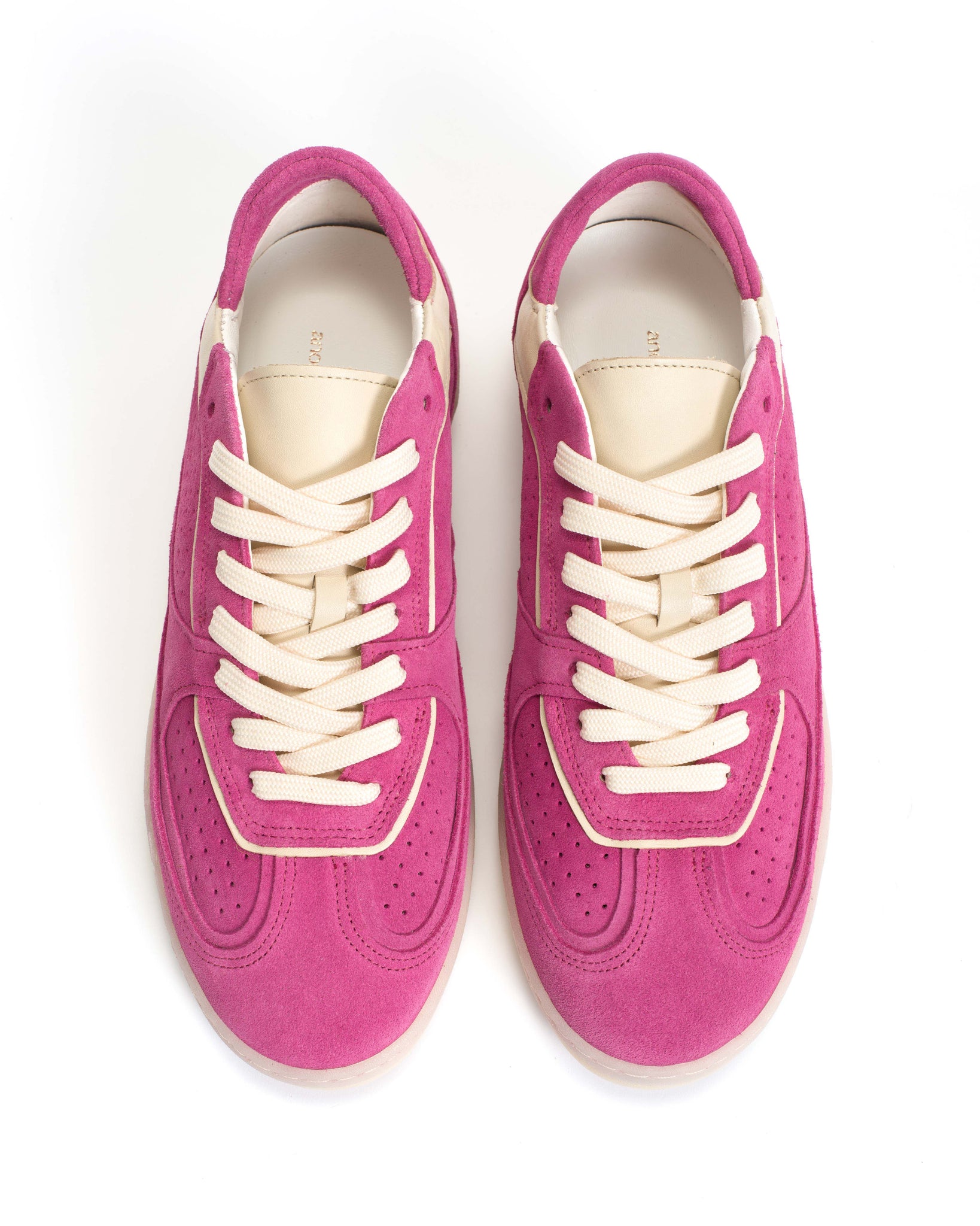 Dabbie Calf suede & sleek leather Raspberry sorbet & white sand