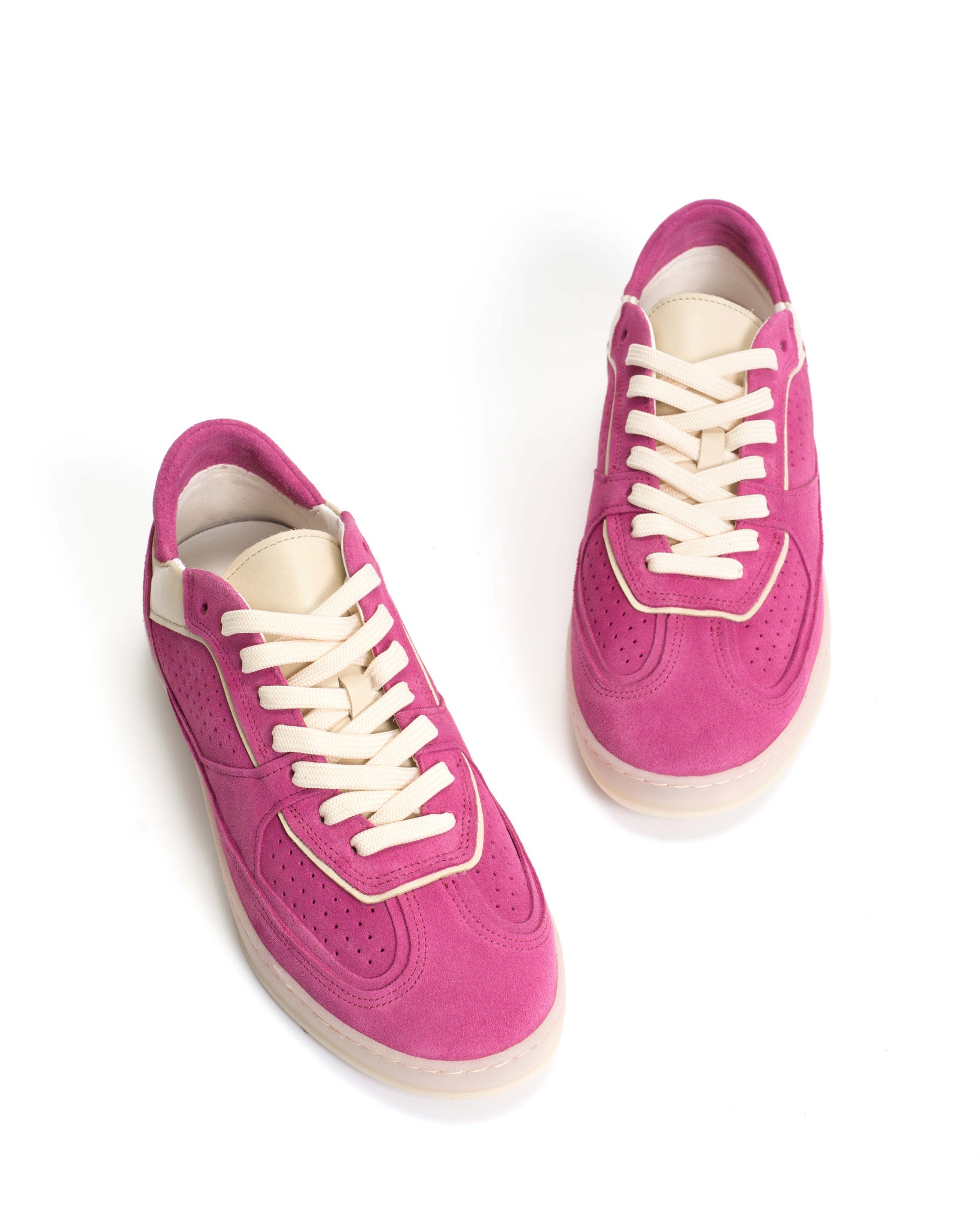 Dabbie Calf suede & sleek leather Raspberry sorbet & white sand