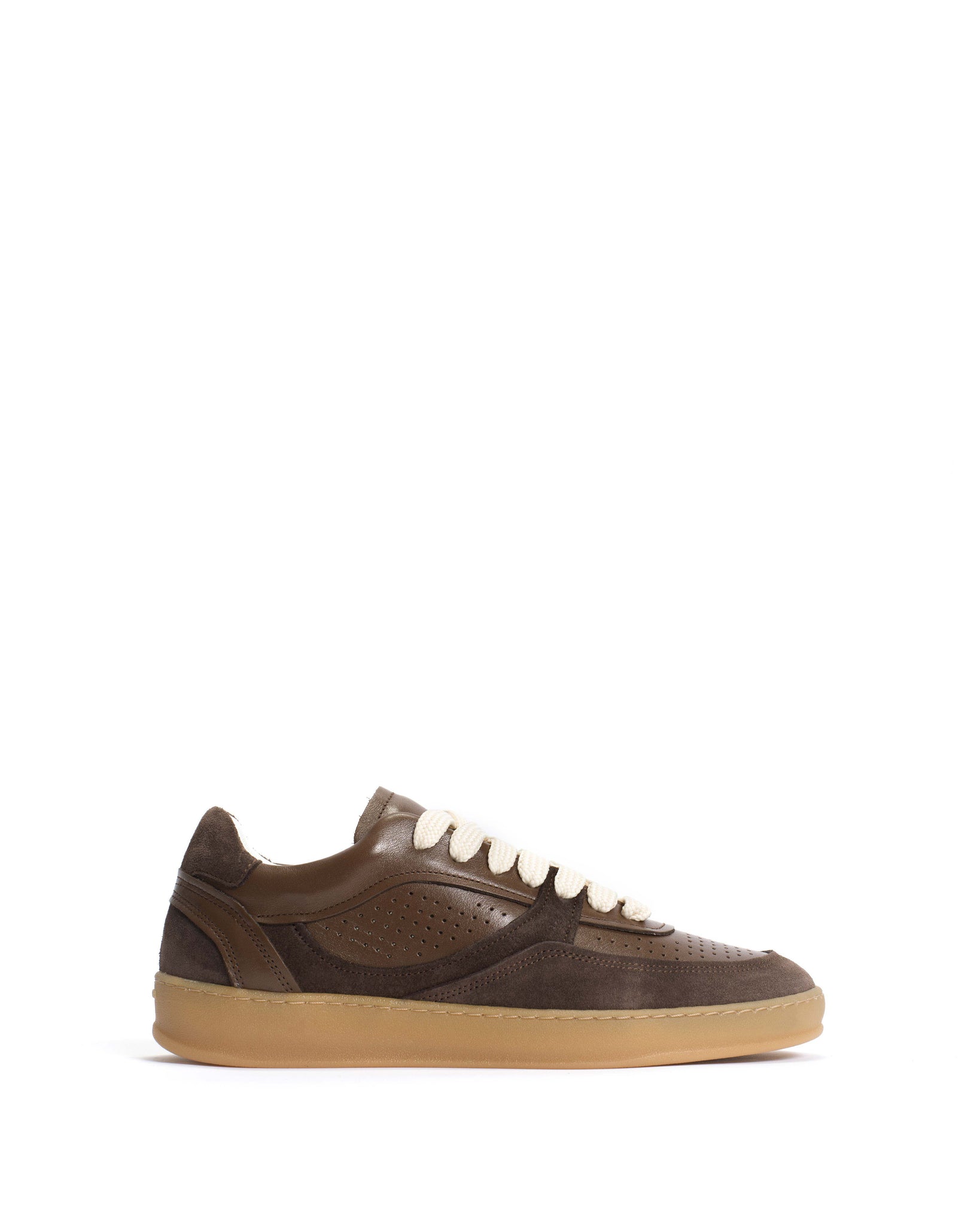 Elevate Soft calf & suede leather Dark taupe & coffee brown