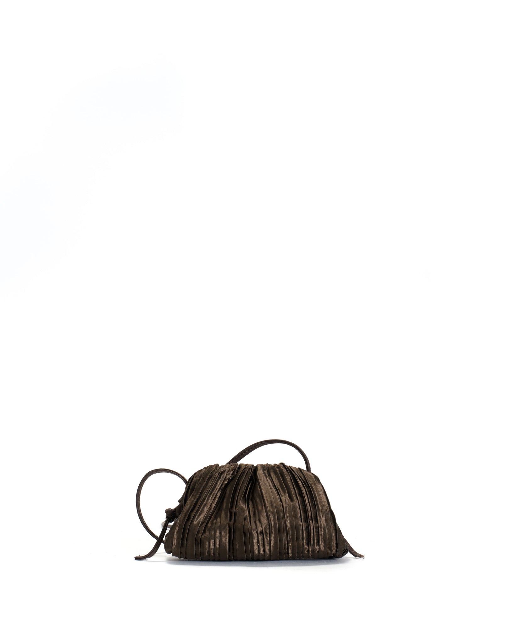 Enuice petite purse Pleated satin Espresso brown