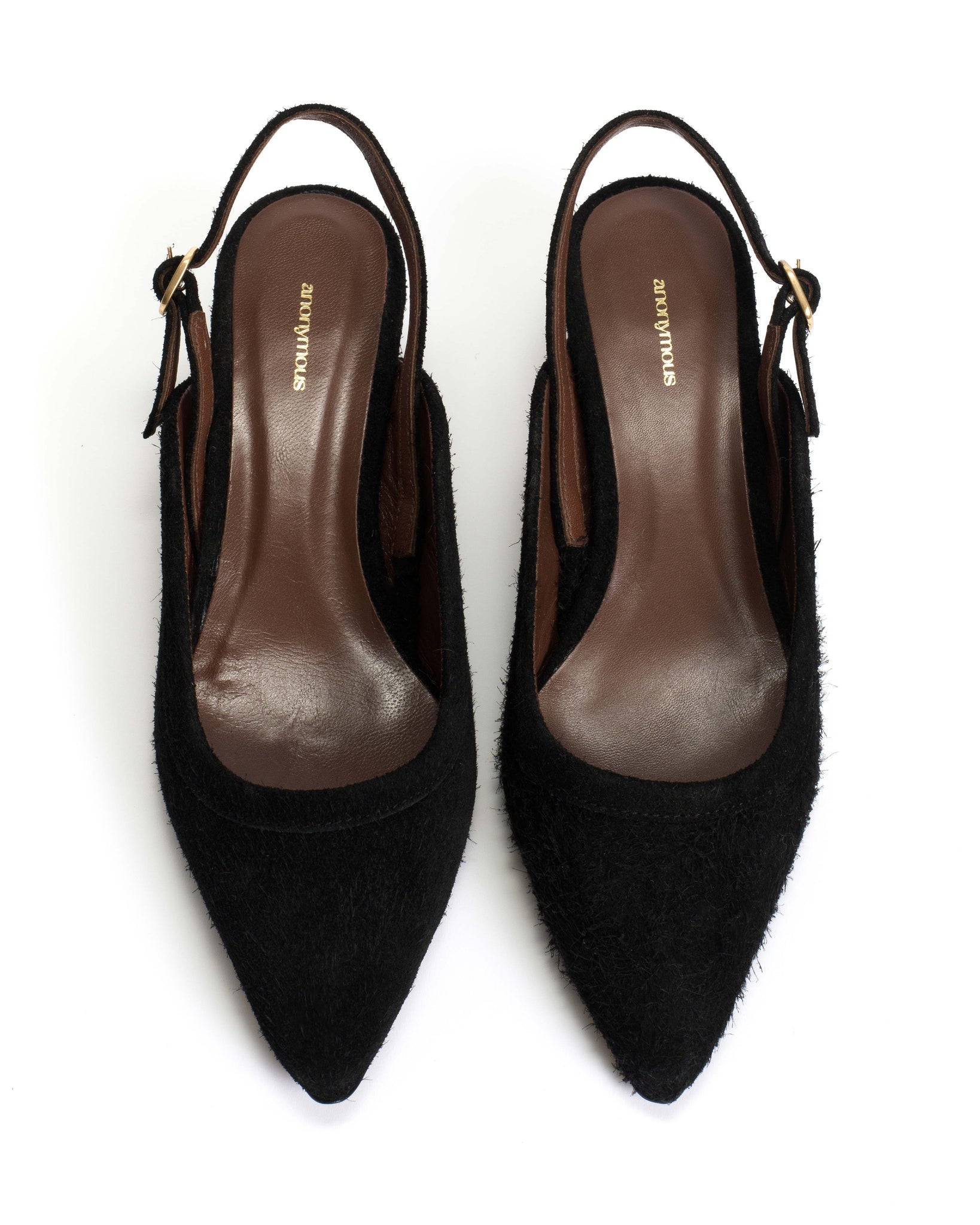 Fanny 40 Plushed calf suede Black