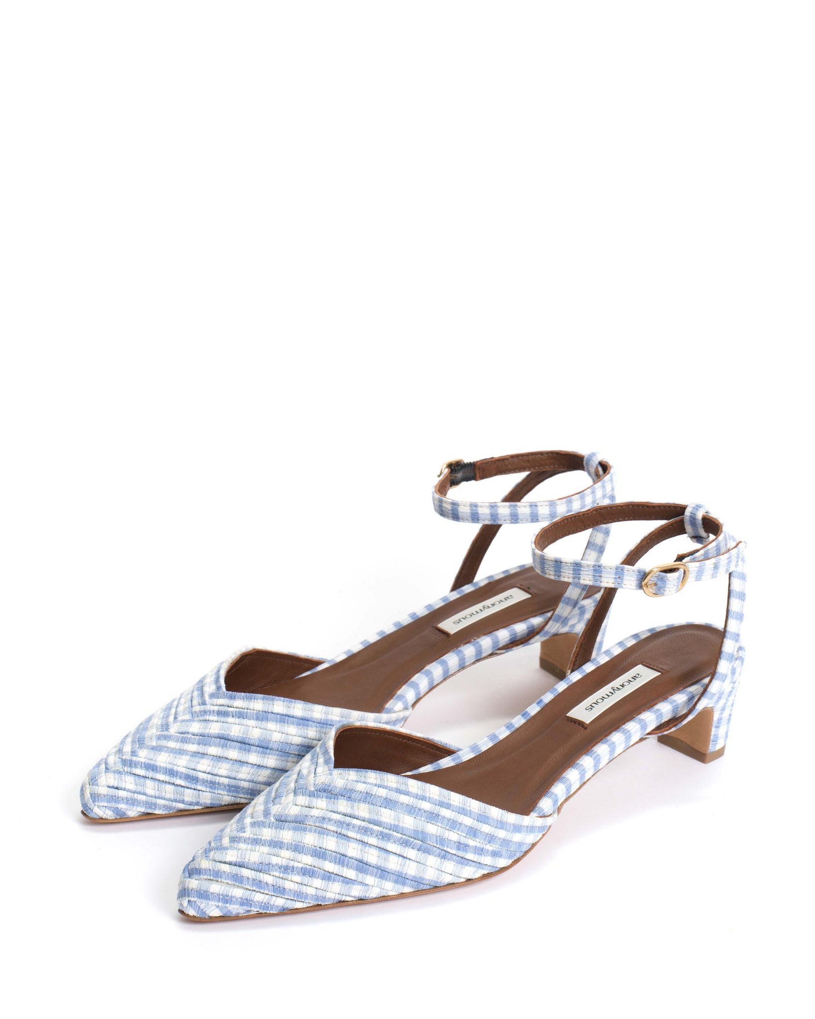 Givia 40 Pleated gingham Bubble blue