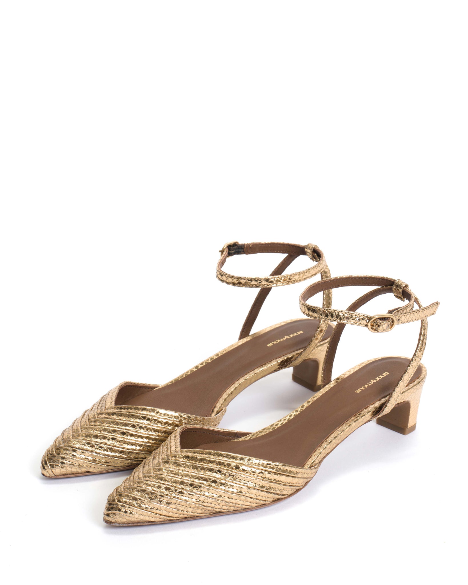 Givia 40 Snake metallic calf Gold