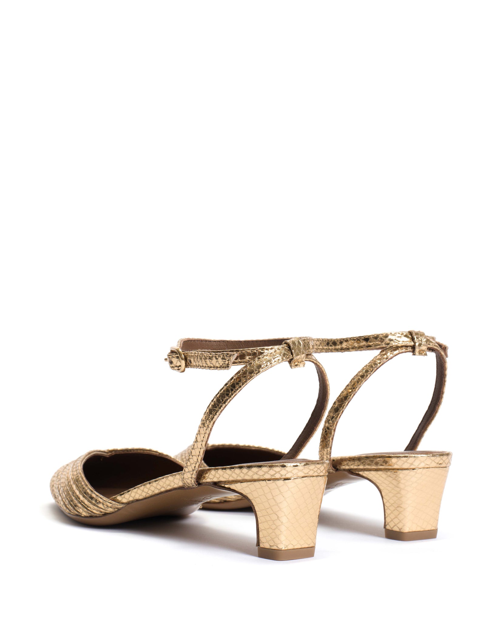 Givia 40 Snake metallic calf Gold