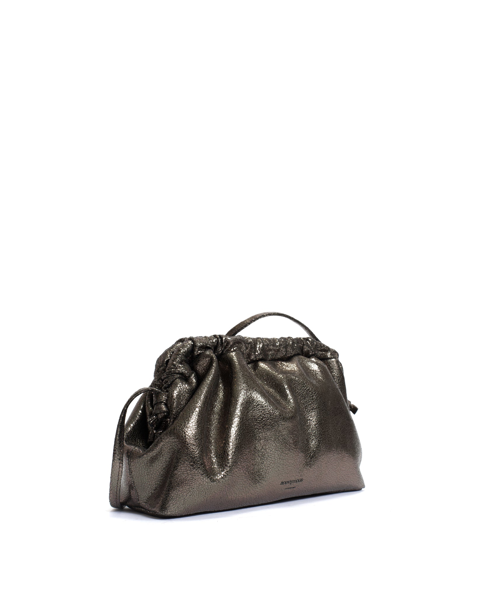 Hally grand cloud bag Crackled metallic goat Platinum