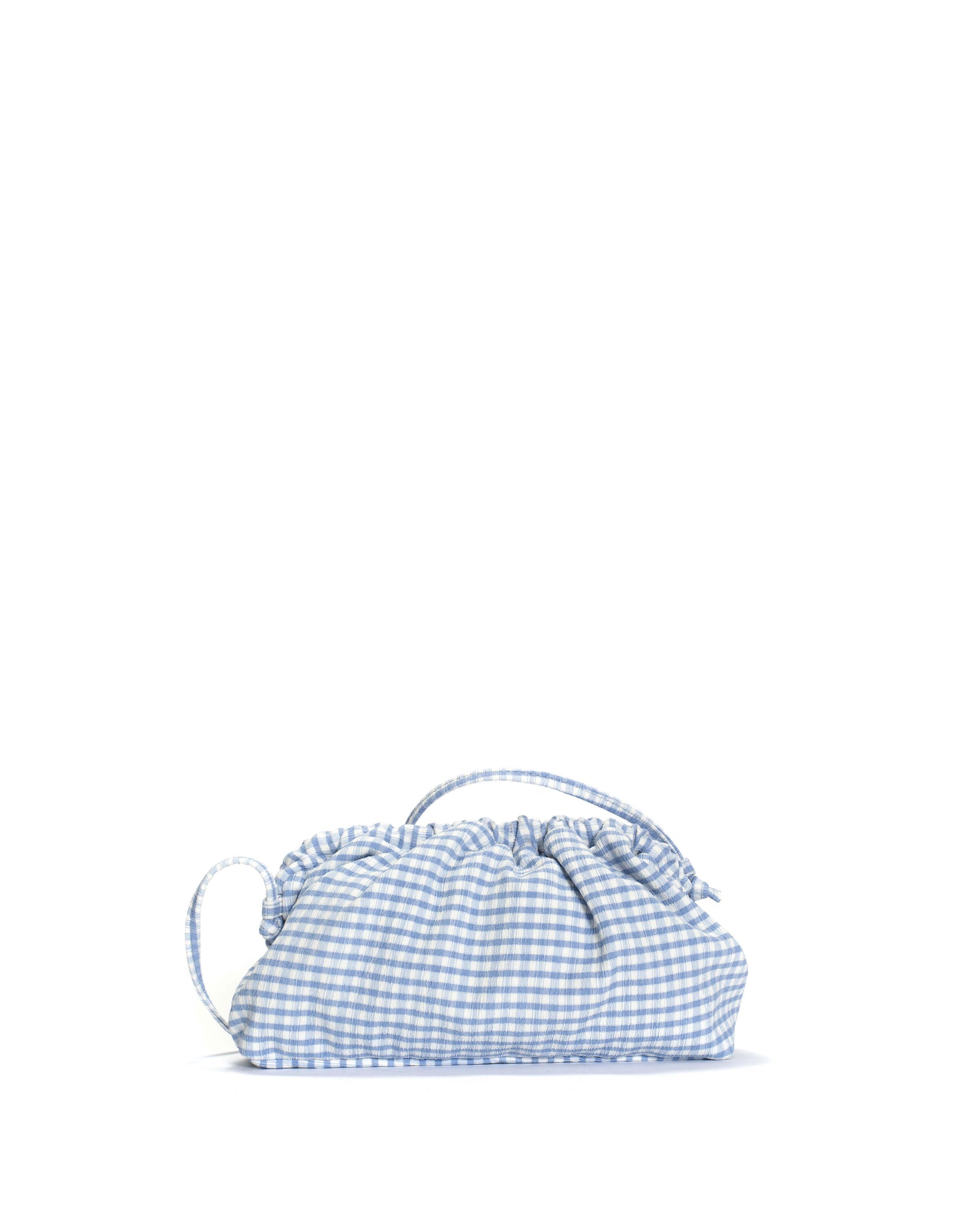 Hally grand cloud bag Pleated gingham Bubble blue