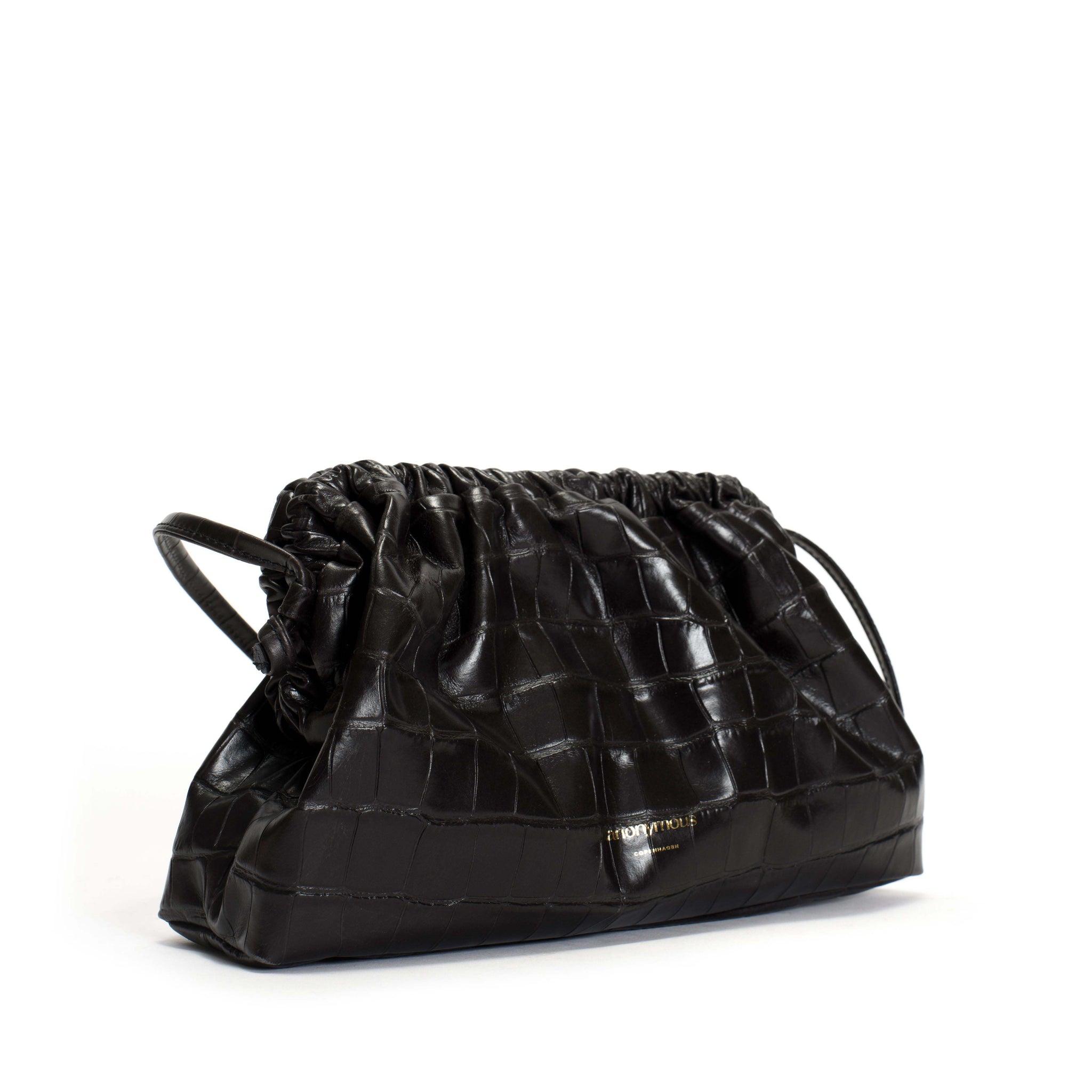 Hally petite cloud bag Croco calf Black - Anonymous Copenhagen