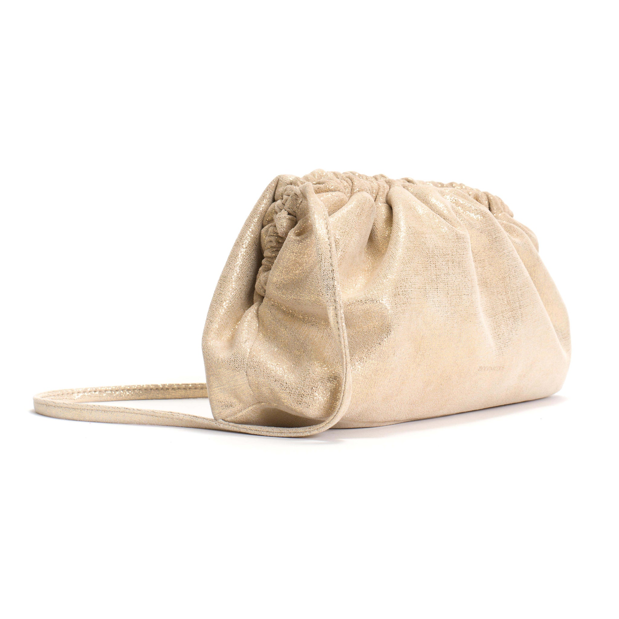 Hally petite cloud bag Linen metallic goat Gold - Anonymous Copenhagen