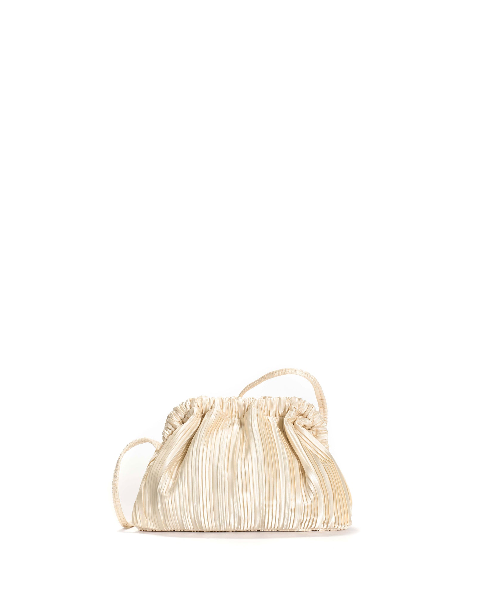 Hally petite cloud bag Pleated satin Creamy white