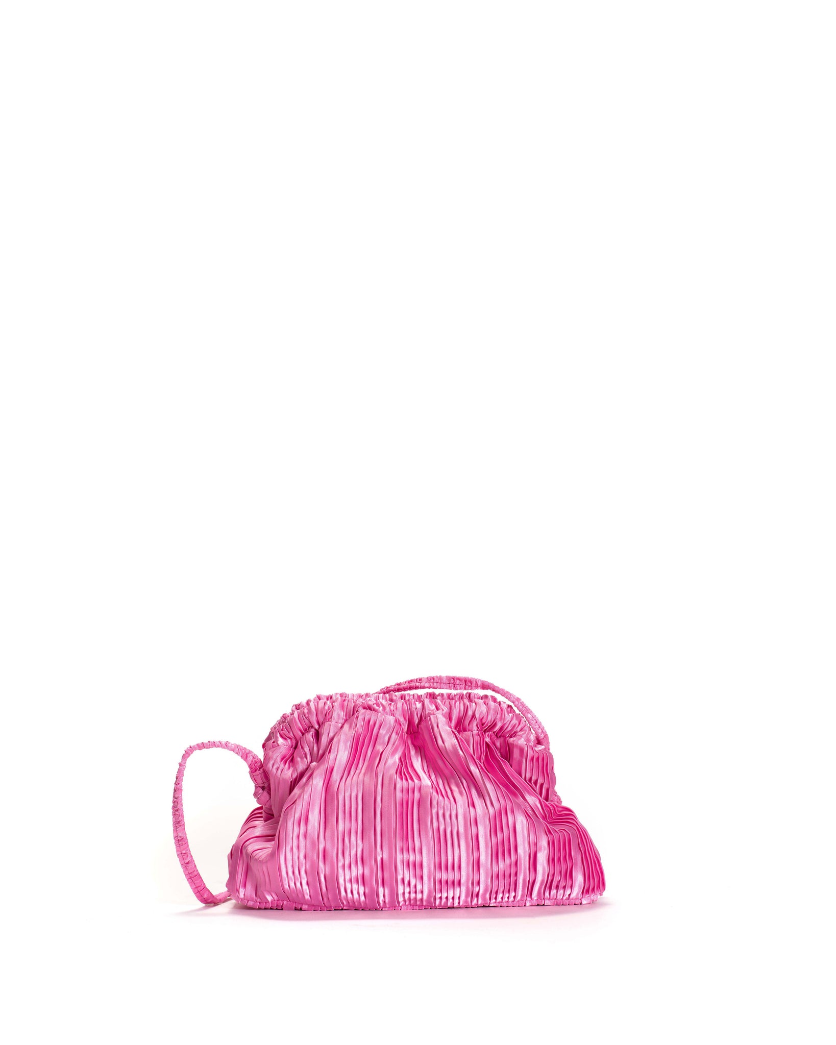 Hally petite cloud bag Pleated satin Raspberry sorbet