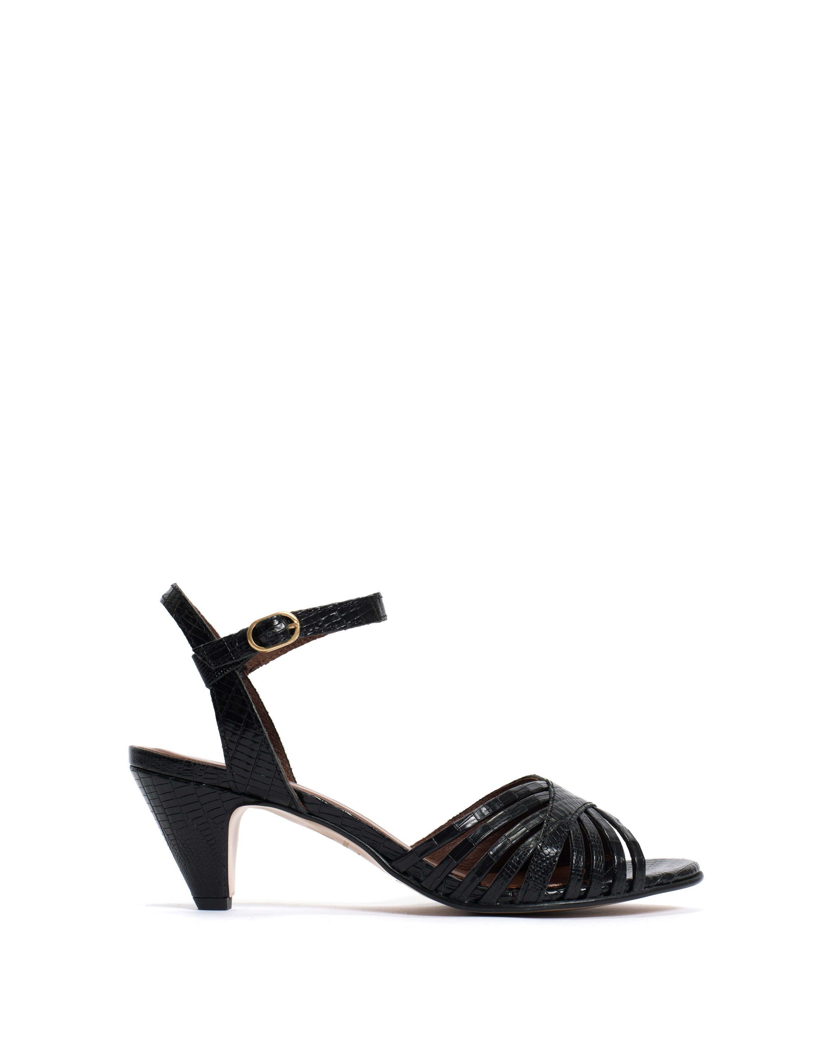 Hermine Calf lizard Black