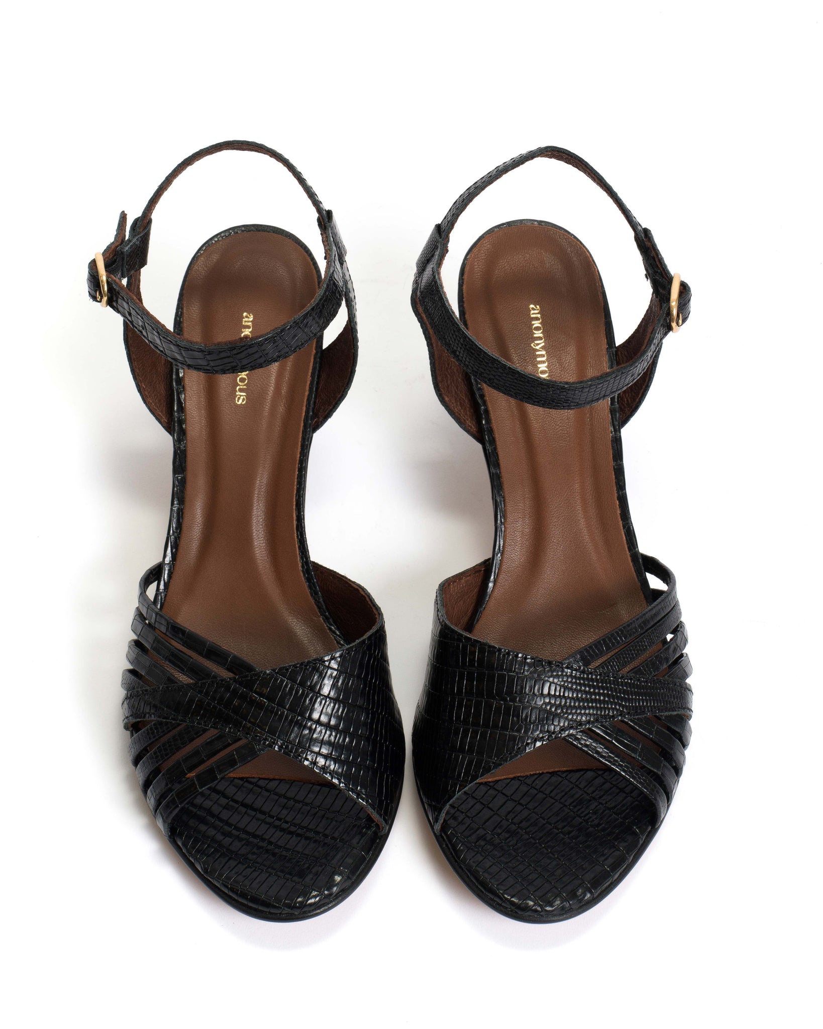 Hermine Calf lizard Black