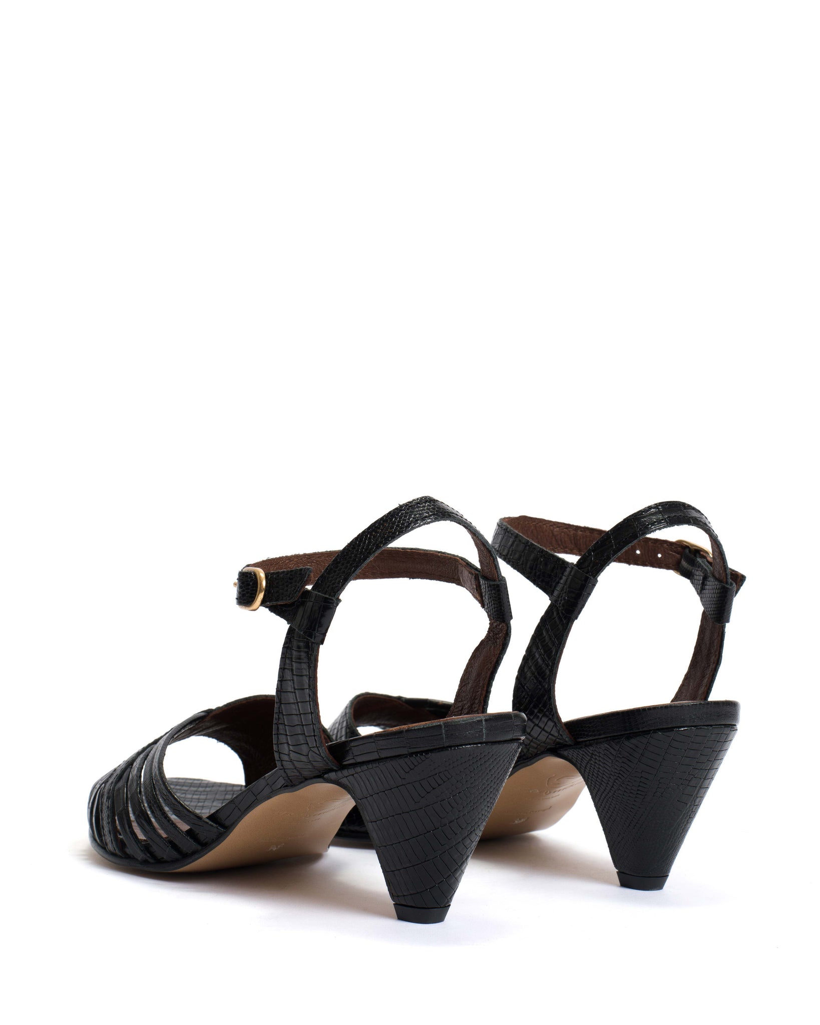 Hermine Calf lizard Black