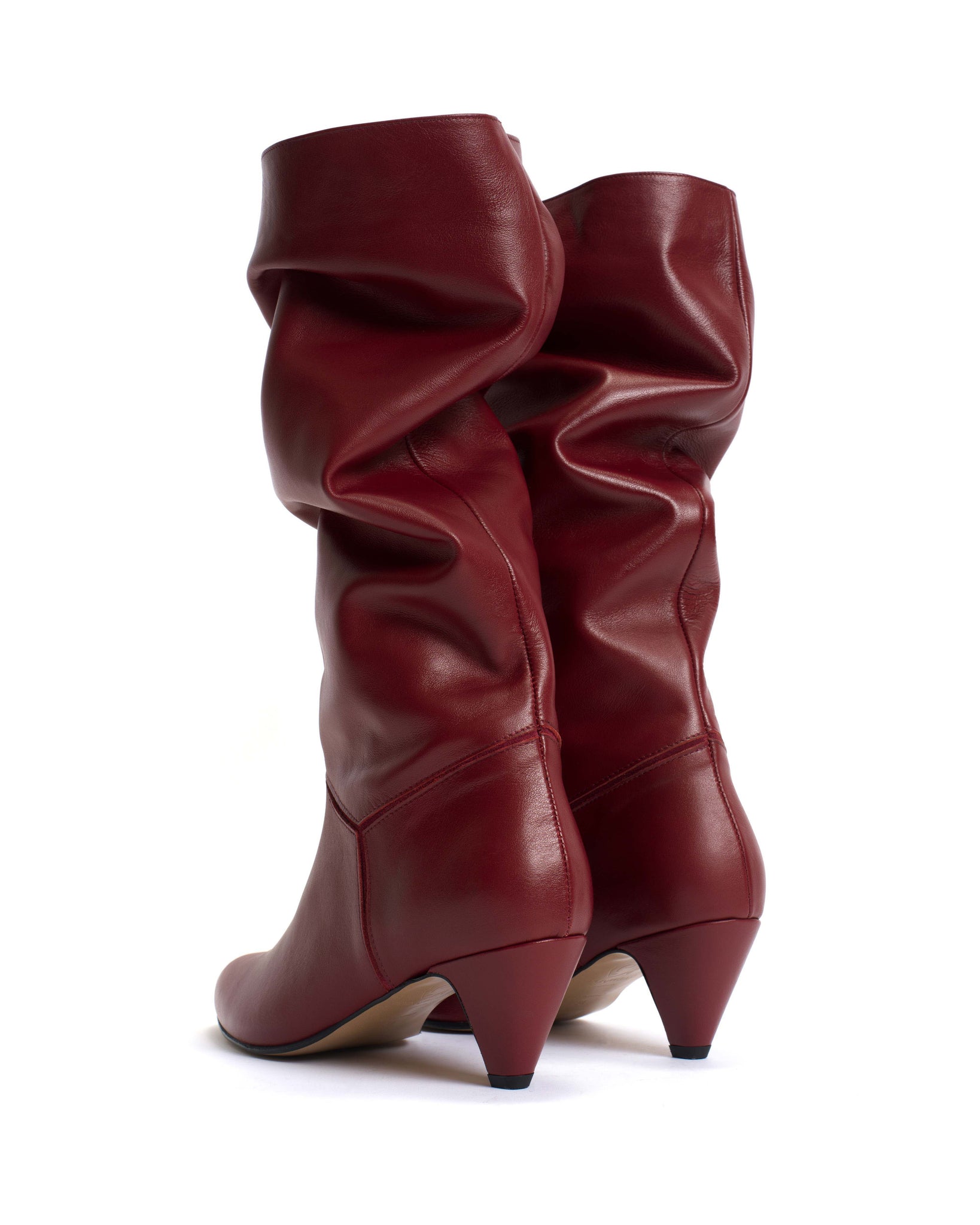 Jasmina 50 stiletto Soft calf & suede leather Pomegranate