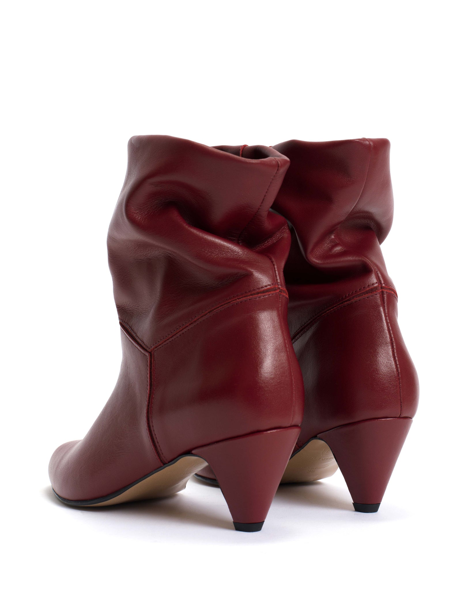 Jassi 50 stiletto Soft calf & suede leather Pomegranate