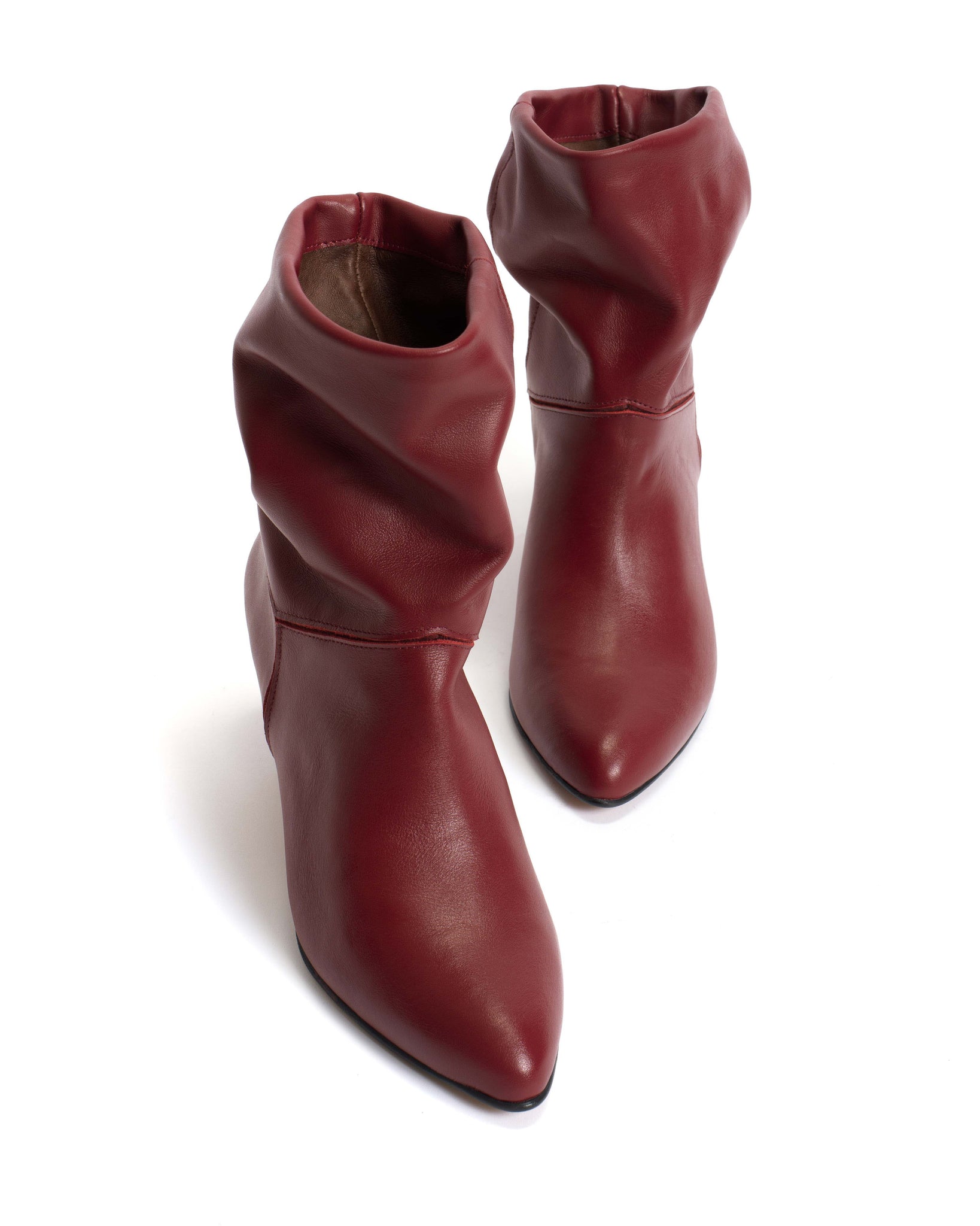 Jassi 50 stiletto Soft calf & suede leather Pomegranate