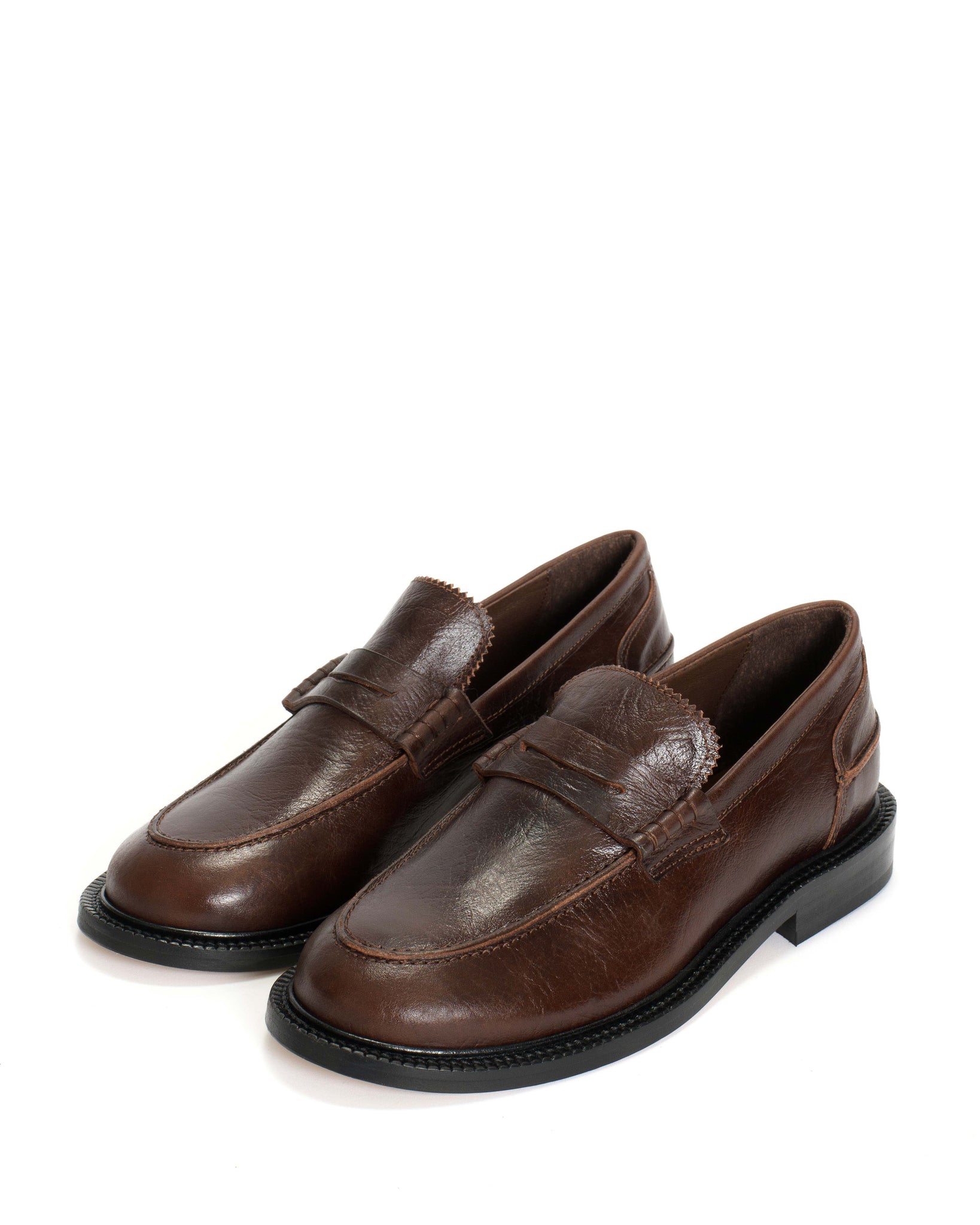 Jeanett Glossy grained vegetable tanned calf Coffee brown - Anonymous Copenhagen