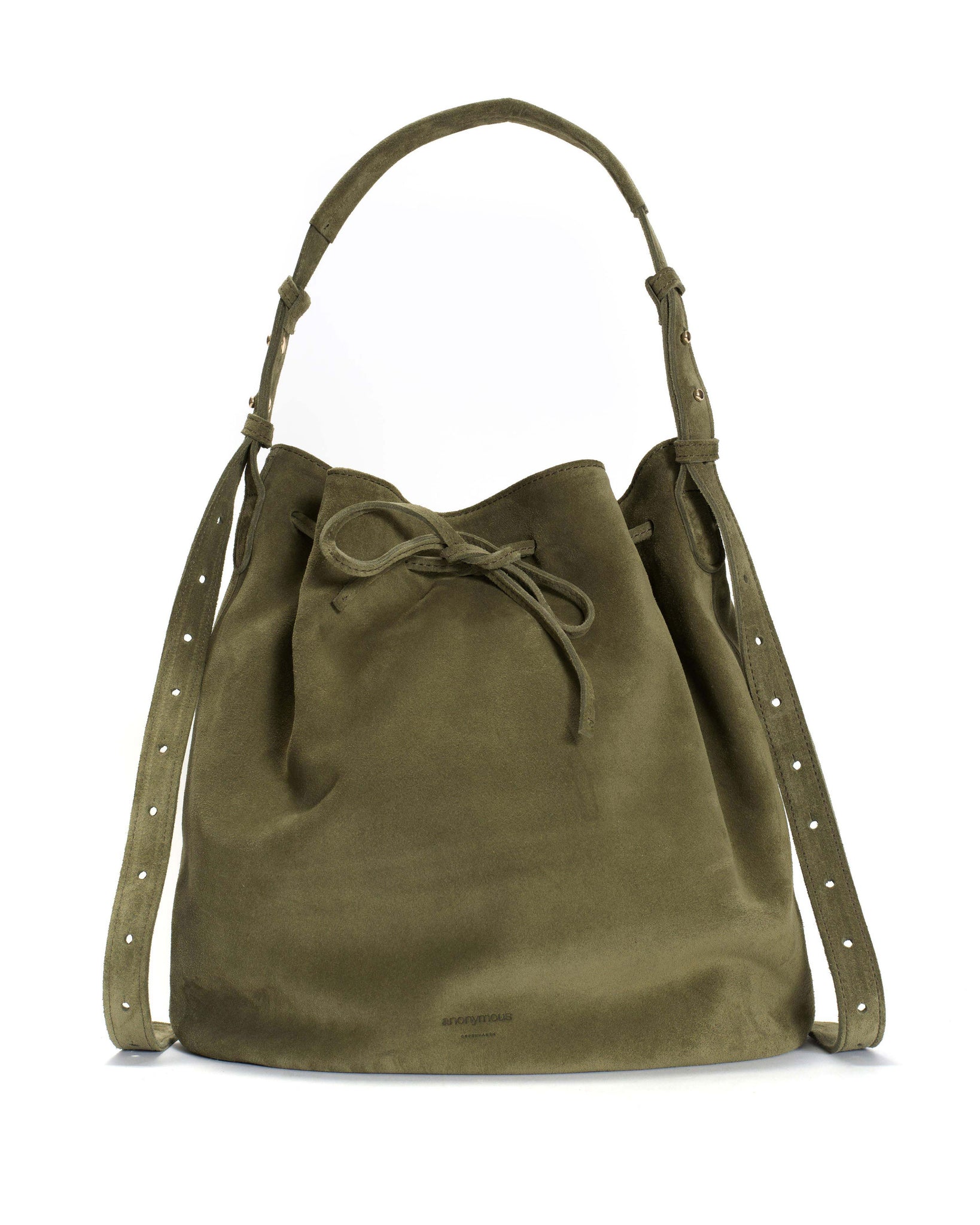 Kacey grand bucket bag Calf suede Olive green