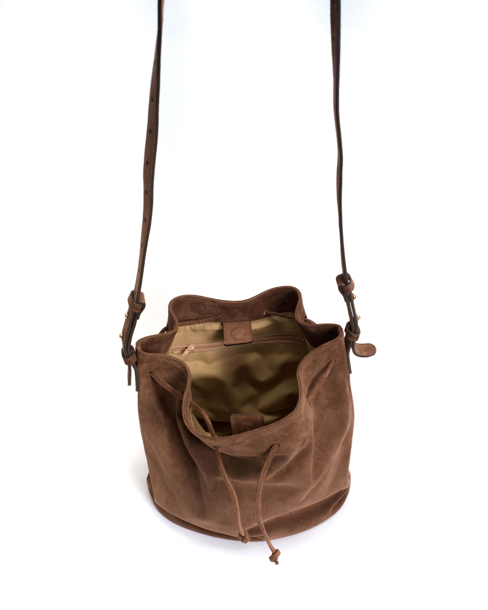 Kacey grand bucket bag Calf suede Coconut