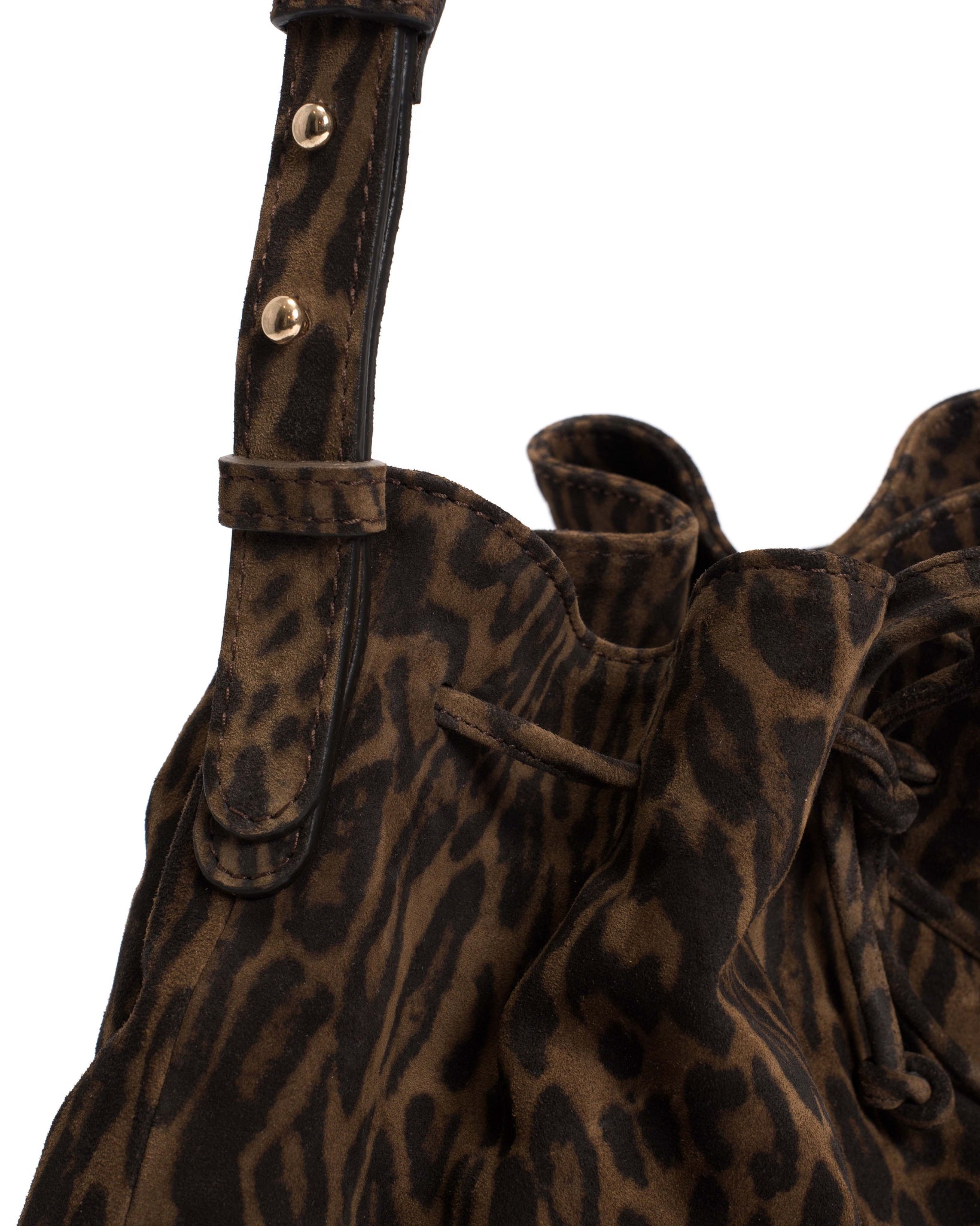 Kacey grand bucket bag Calf suede print Jaguar