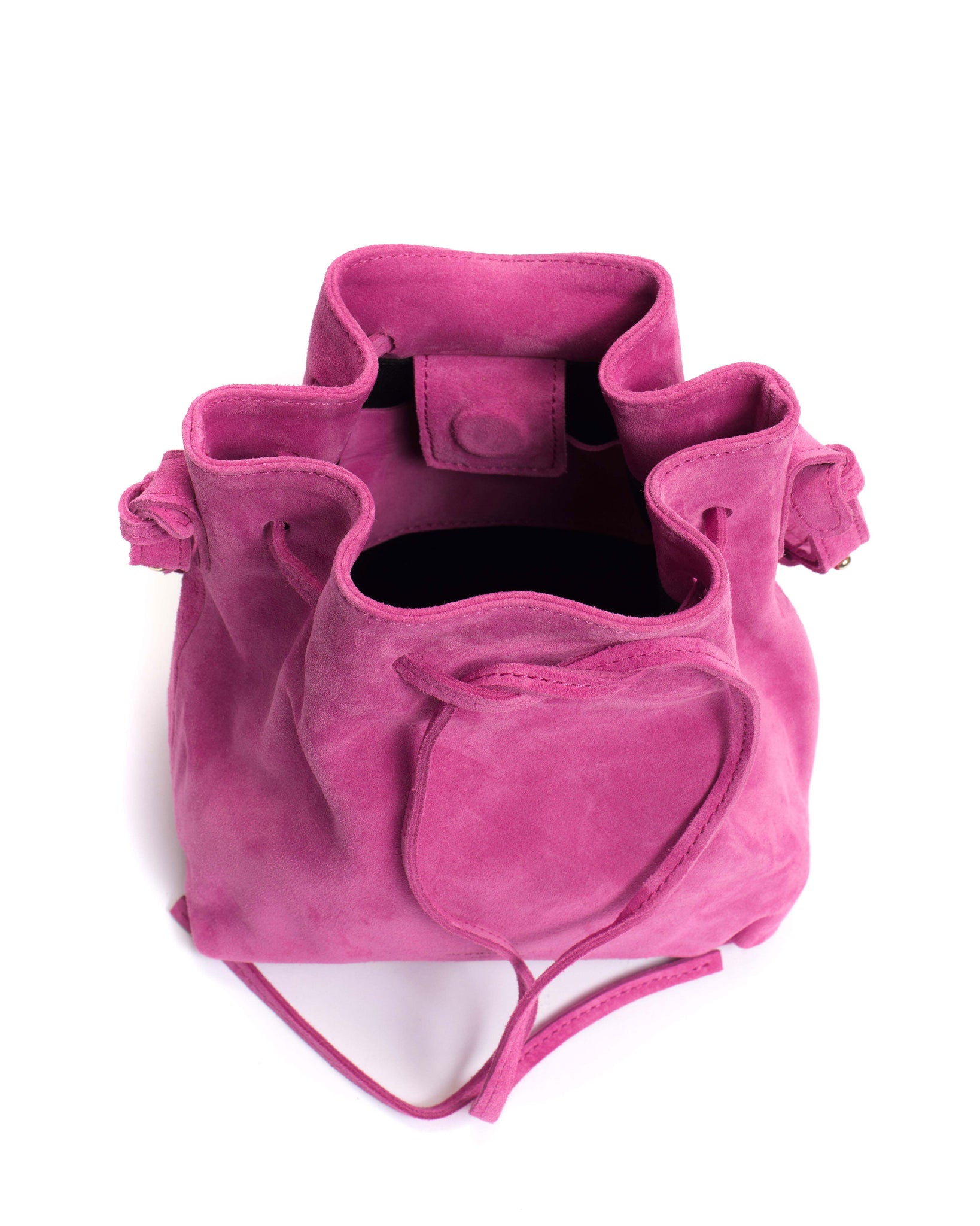 Kacey petite bucket bag Calf suede Raspberry sorbet