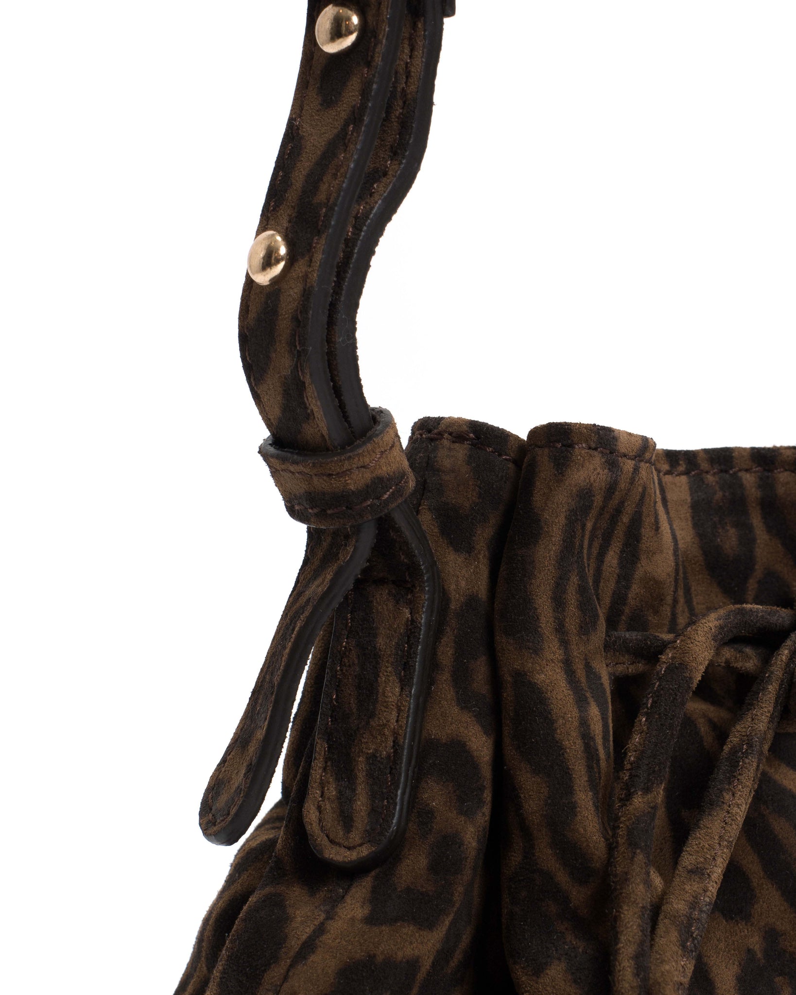 Kacey petite bucket bag Calf suede print Jaguar