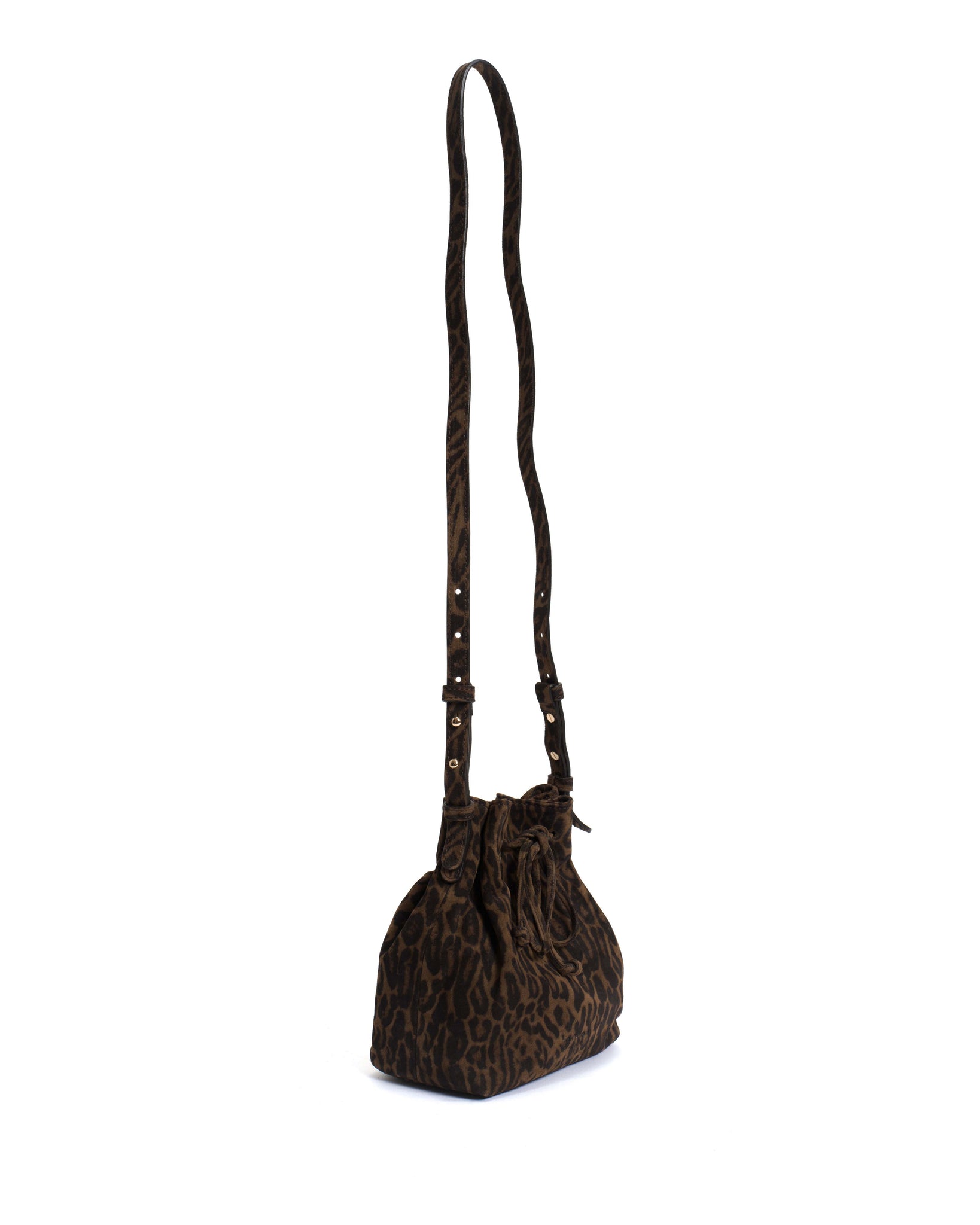 Kacey petite bucket bag Calf suede print Jaguar