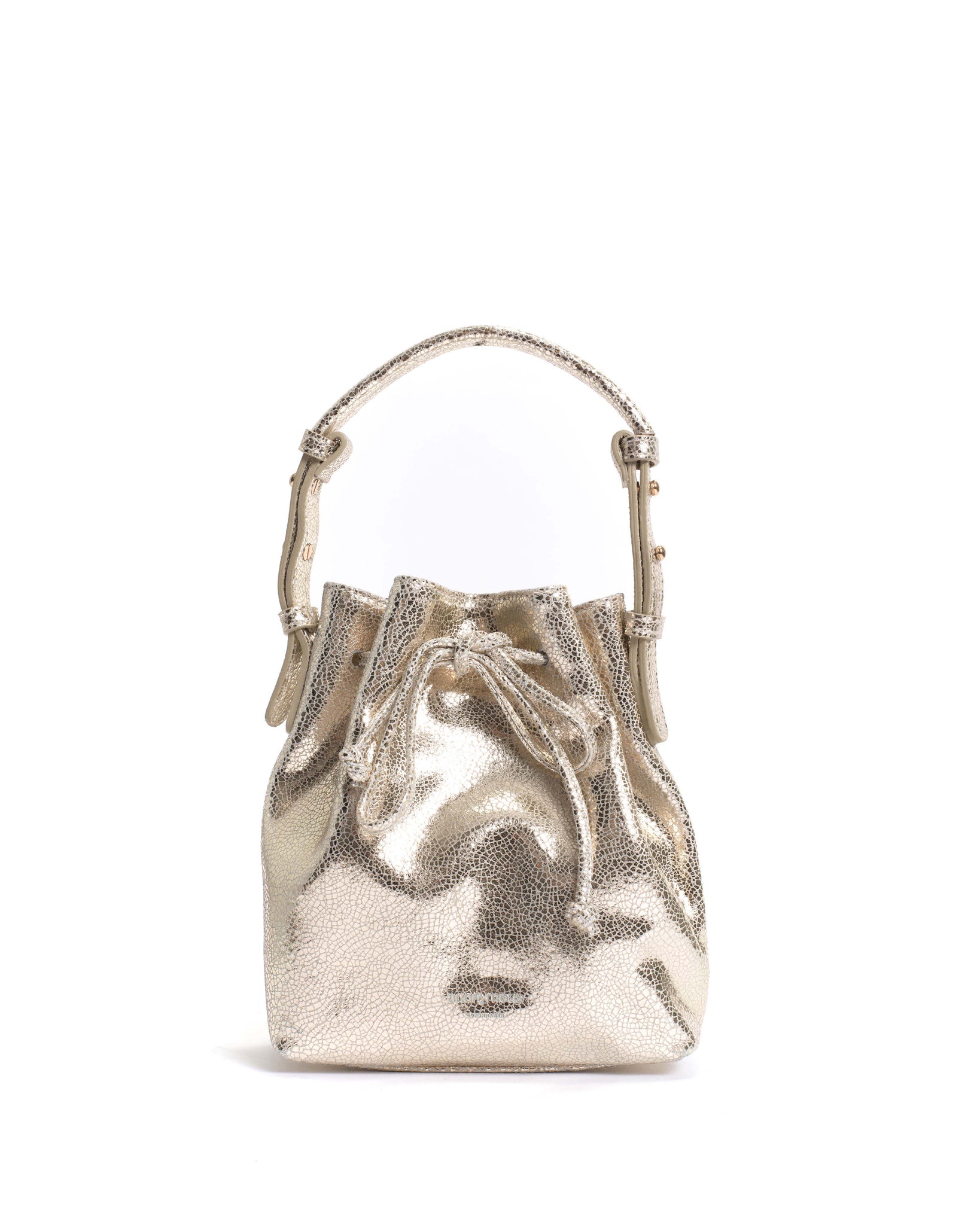 Kacey petite bucket bag Crackled metallic goat Champagne