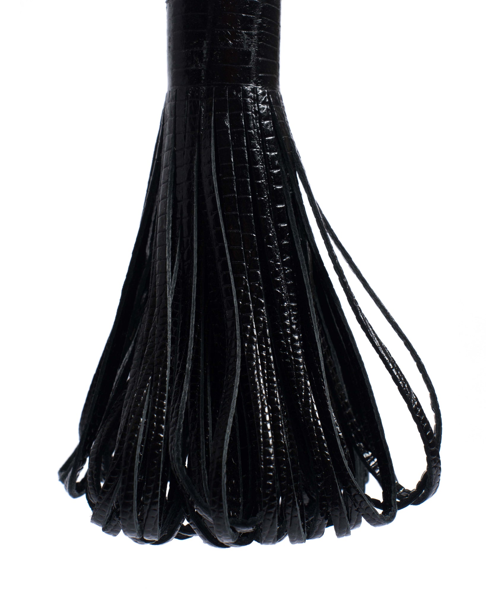 Katty fringe keyring Calf lizard Black