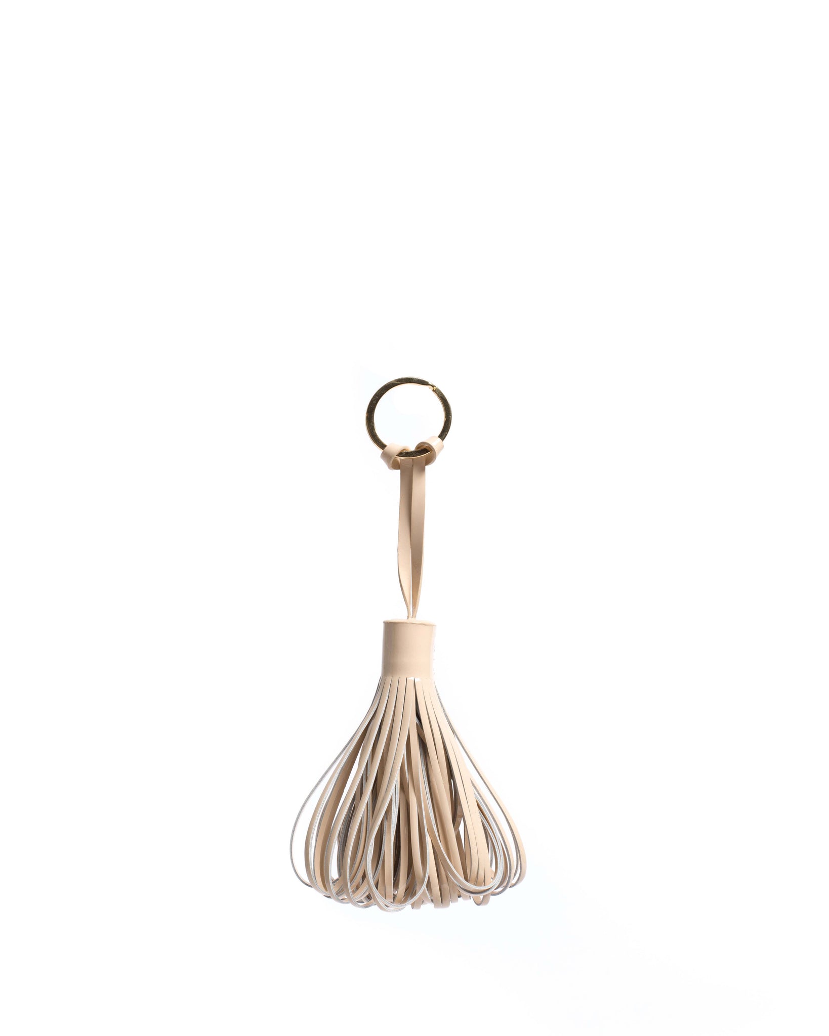 Katty fringe keyring Polished lamb Cream