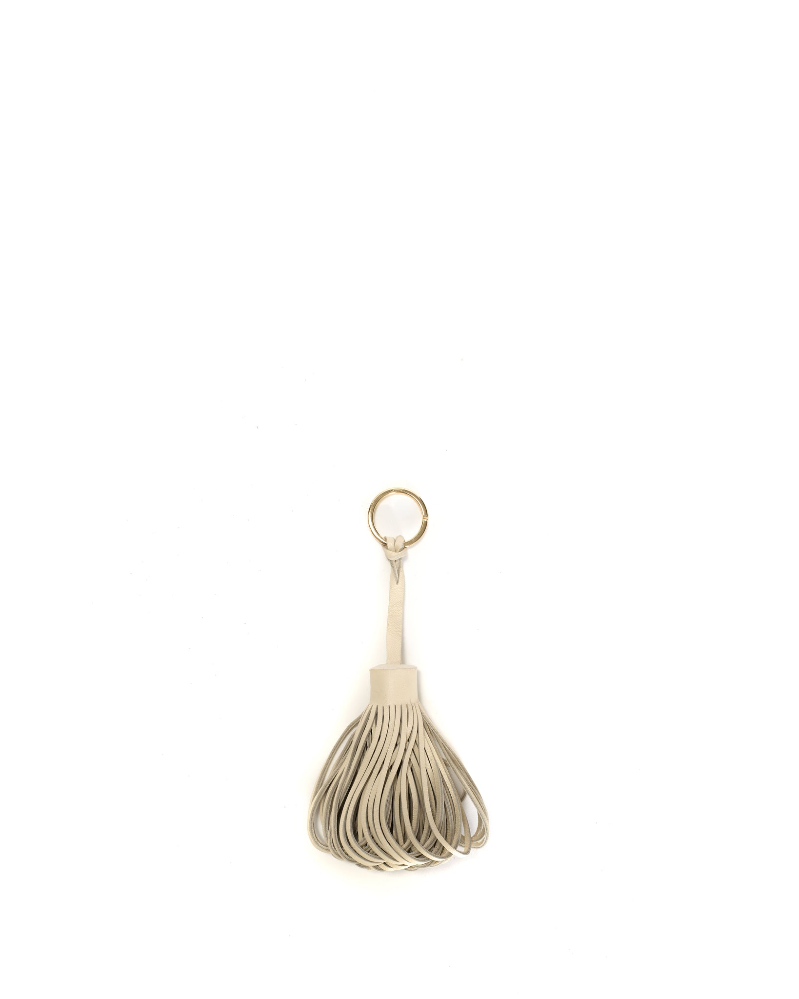 Katty fringe keyring Silky lamb White sand