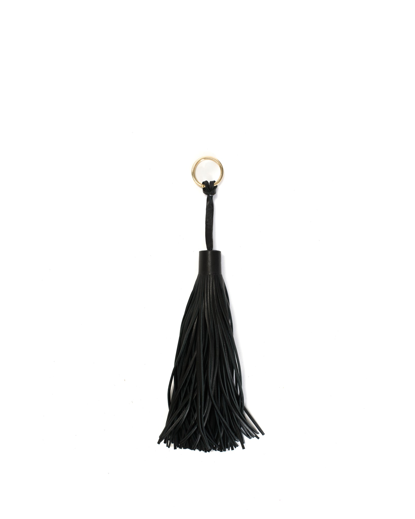 Langley fringe keyring Silky lamb Black